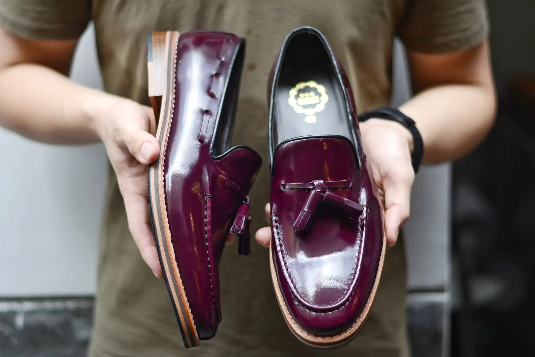 503 Purple Tassel Loafer Wooden Soles