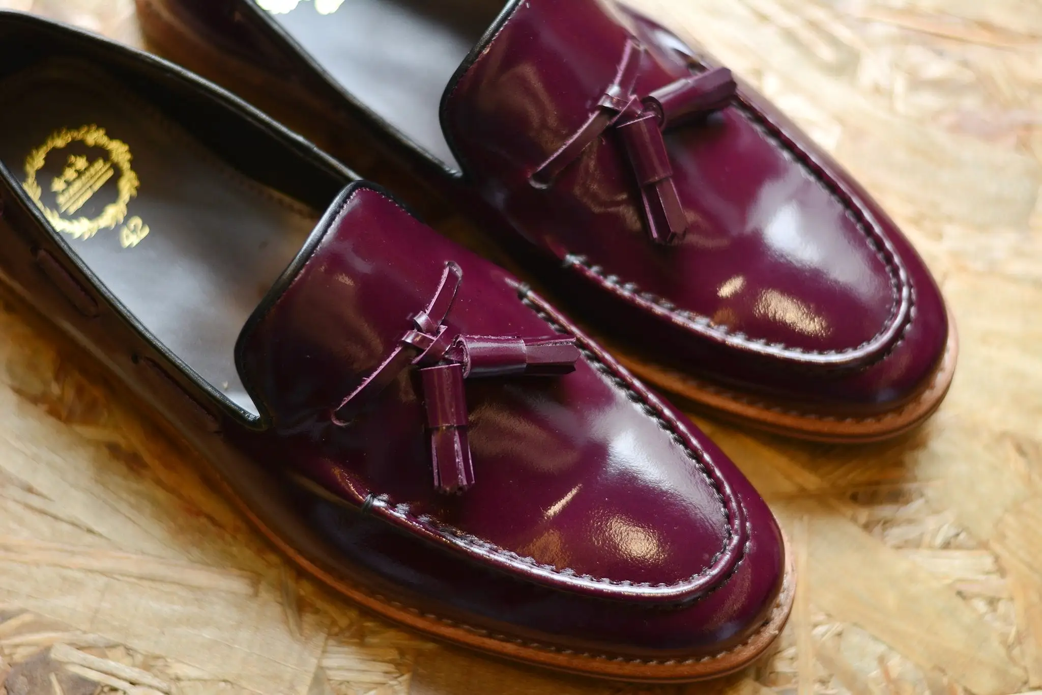 503 Purple Tassel Loafer Wooden Soles