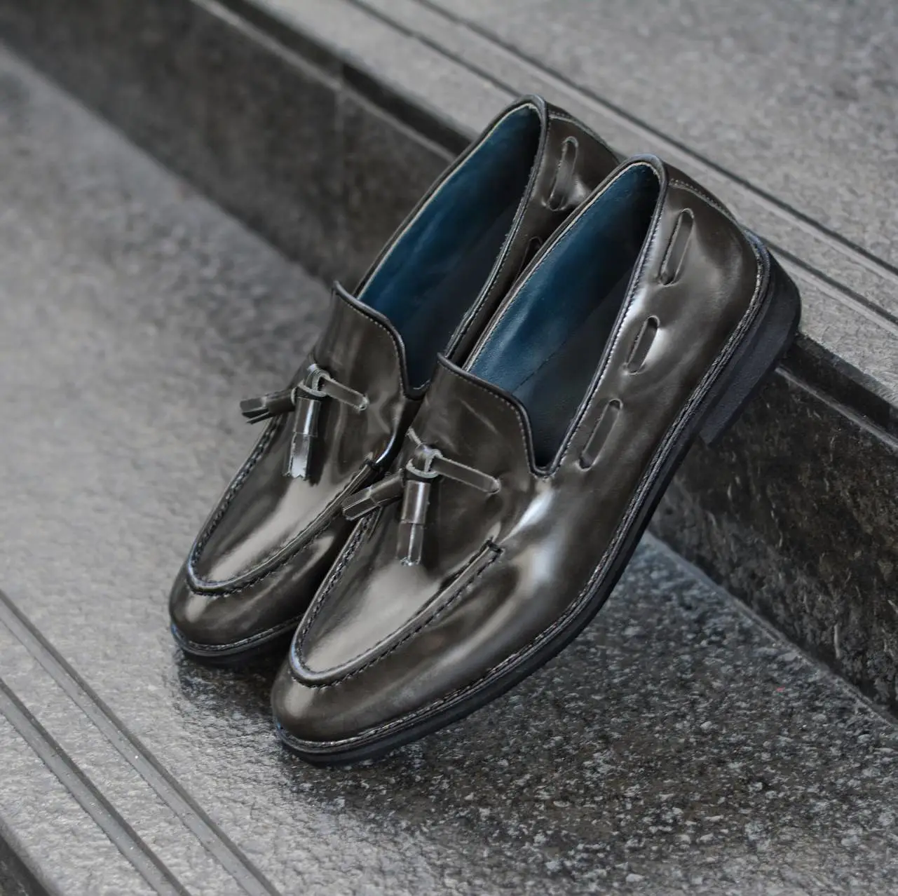 503 Tassel Loafer Grey x Black Soles