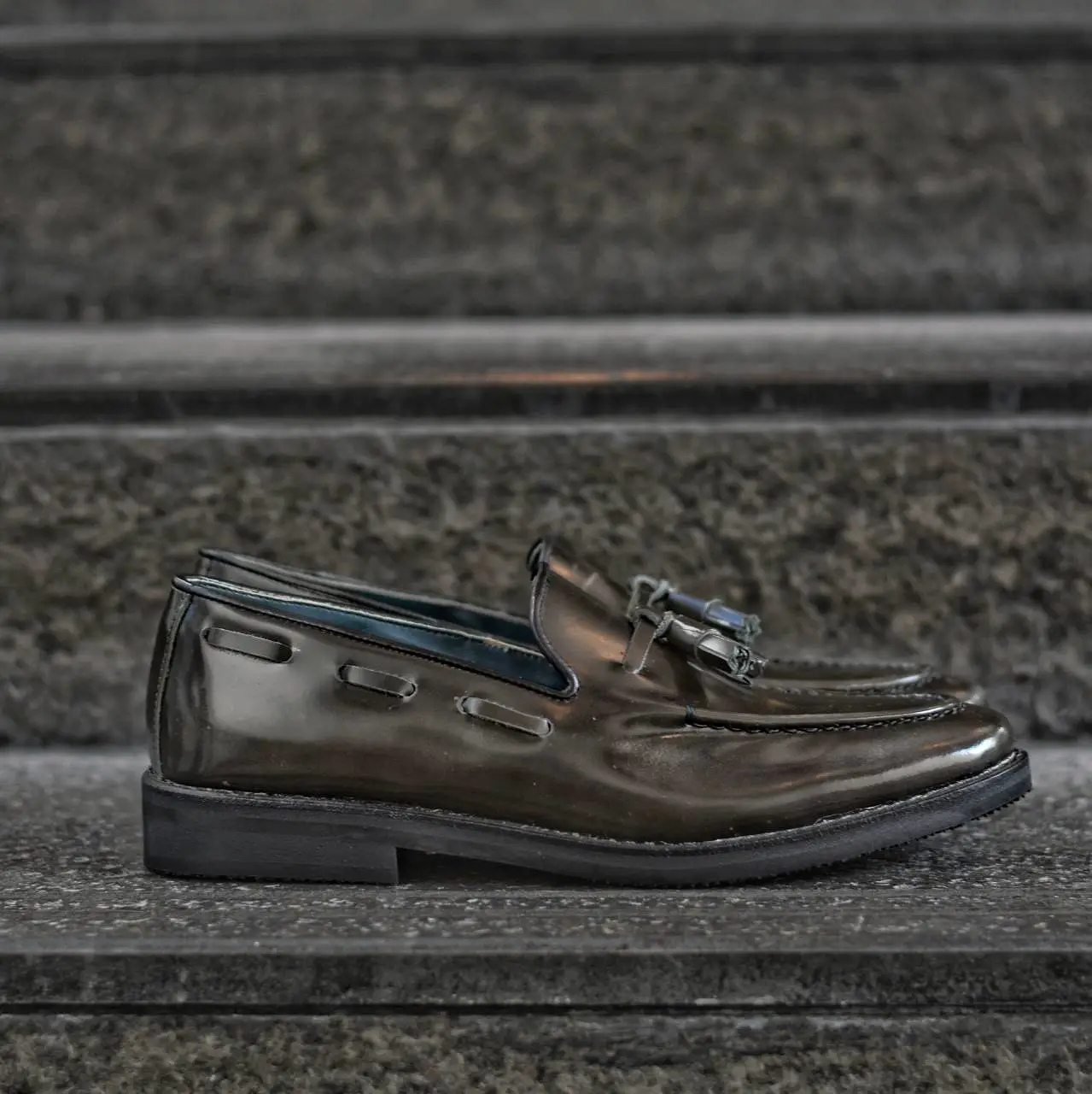 503 Tassel Loafer Grey x Black Soles