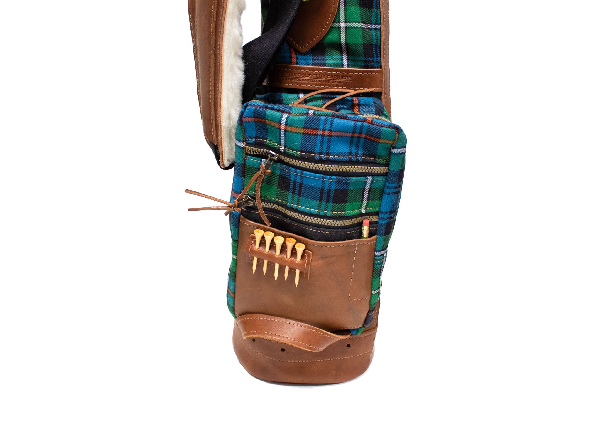 8 Official Mackenzie OC Tartan Golf Bag with Black Canvas and Natural Leather