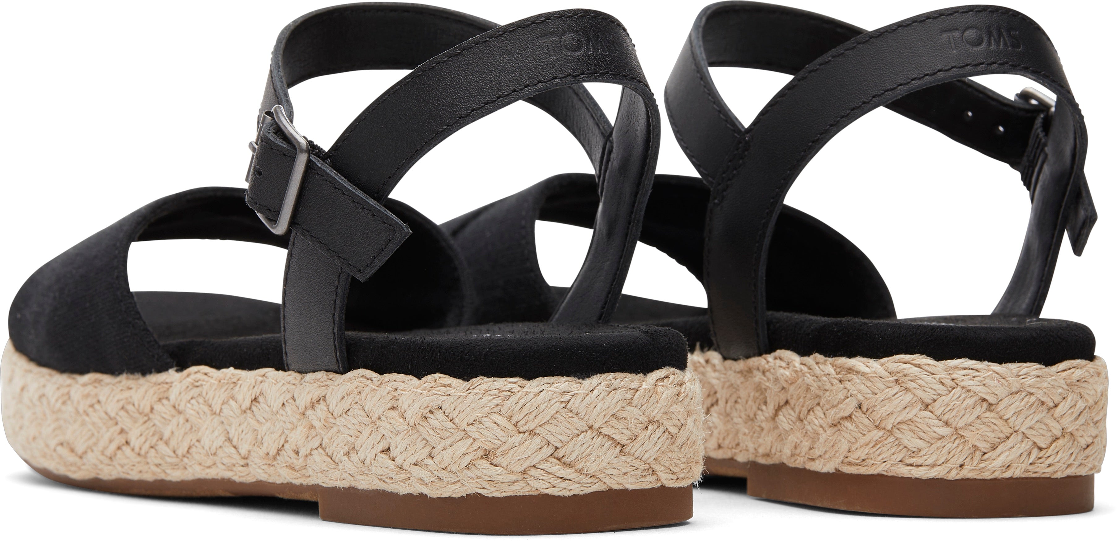 Abby Espadrille Sandal - Black Slubby Woven/Leather