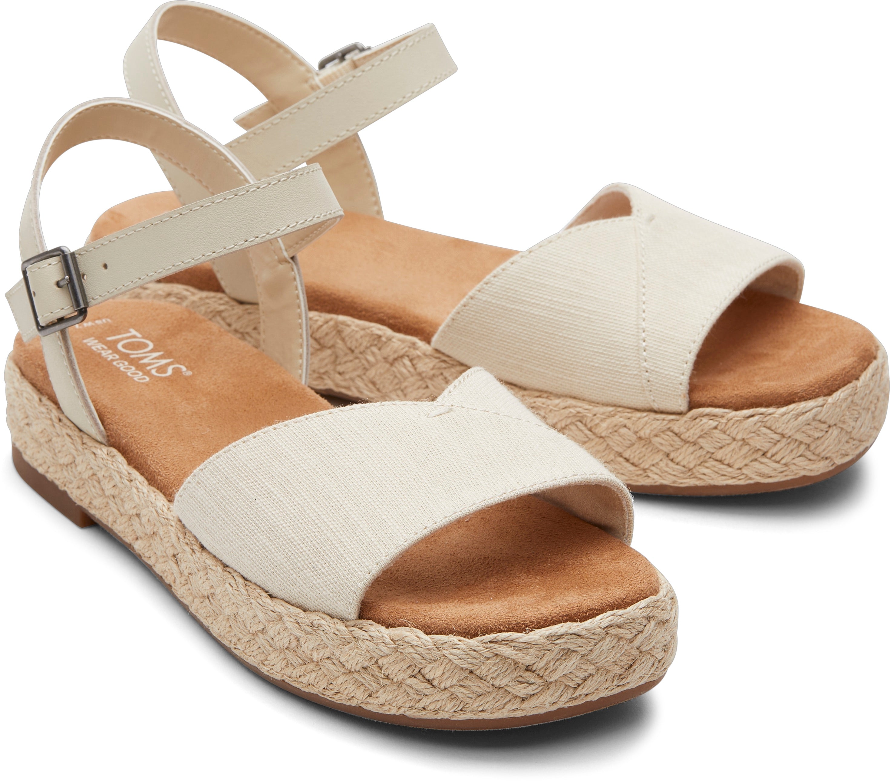 Abby Espadrille Sandal - Natural Slubby Woven/Leather