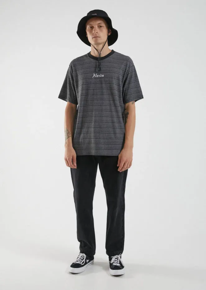 Afends Men's Exit Hemp Retro Fit Tee Gunmetal M204100