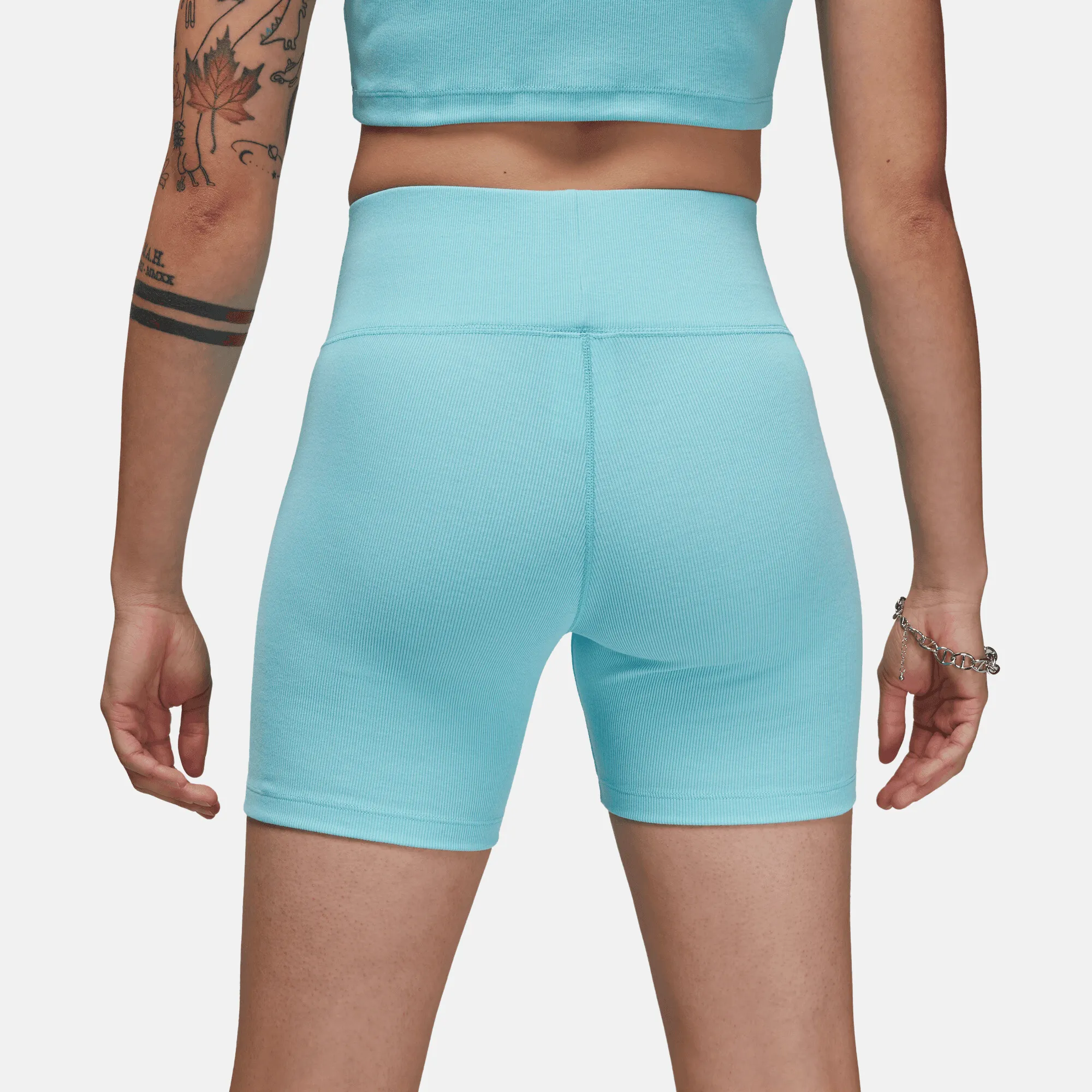 Air Jordan Women's Ribbed Blue Bike Shorts