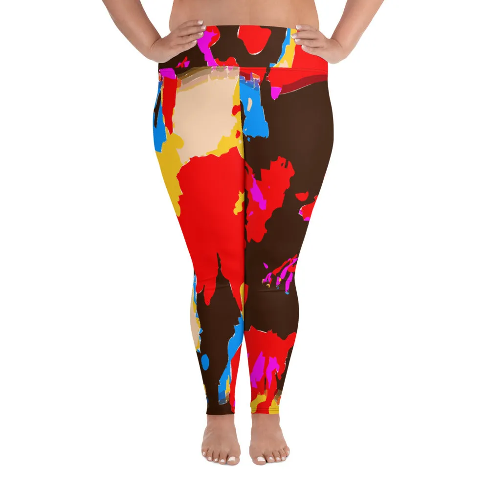 All-Over Print Plus Size Leggings Splash