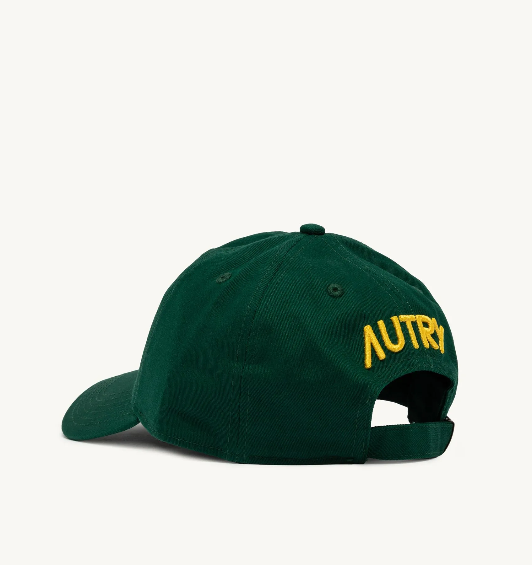 AUTRY APPAREL WOMAN  BASEBALL CAP IN EMBROIDERED GREEN COTTON