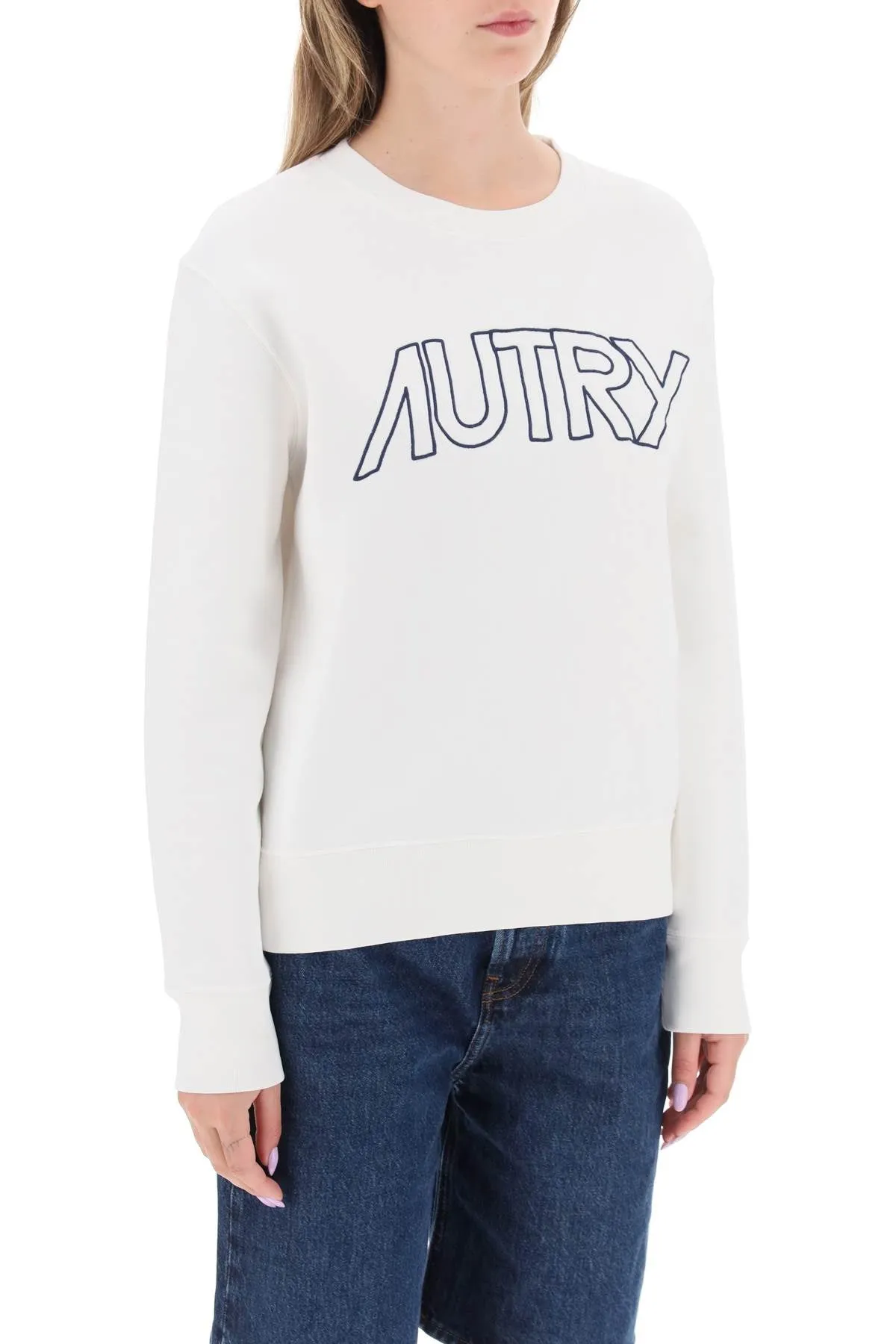 Autry embroidered logo sweatshirt SWIW408W WHITE