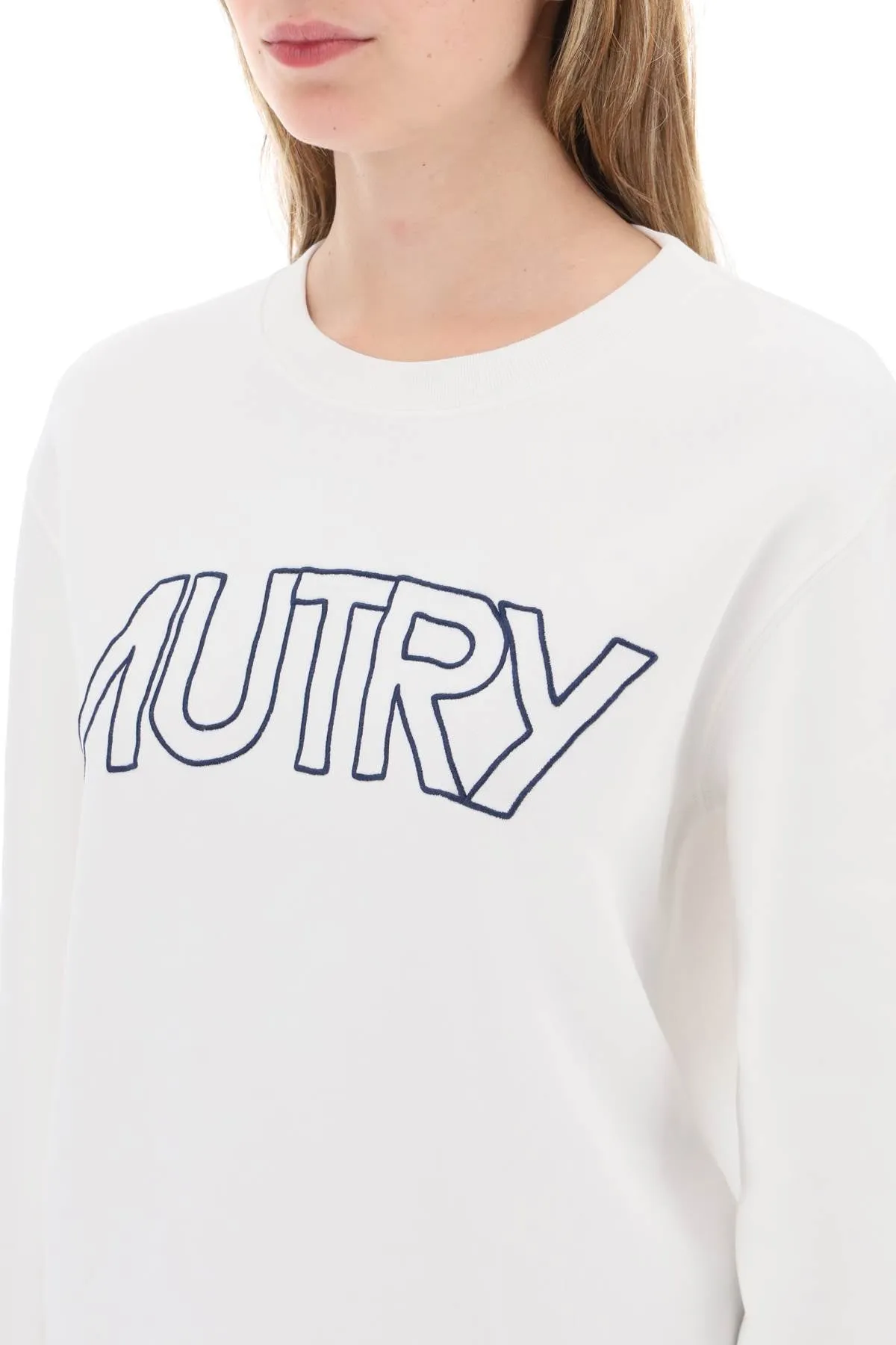 Autry embroidered logo sweatshirt SWIW408W WHITE