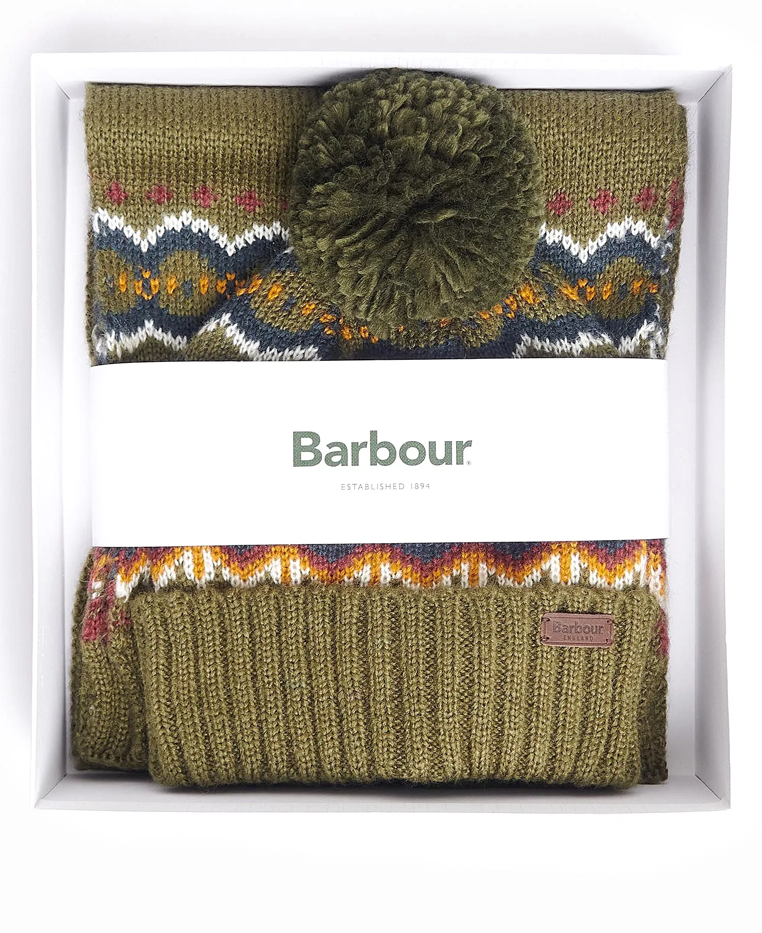 Barbour Fair Isle Beanie & Scarf Gift Set