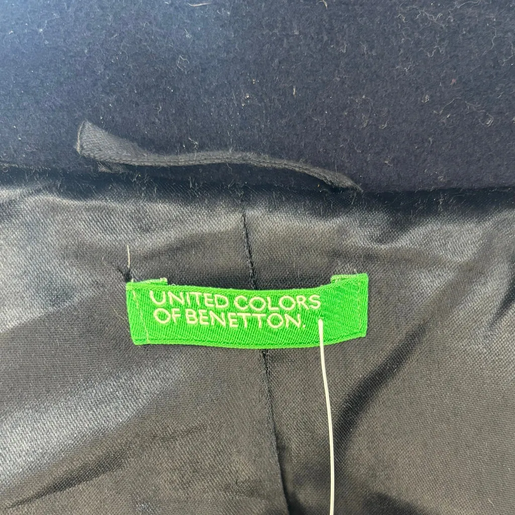 Benetton Trench Coat - Medium Navy Acrylic Blend