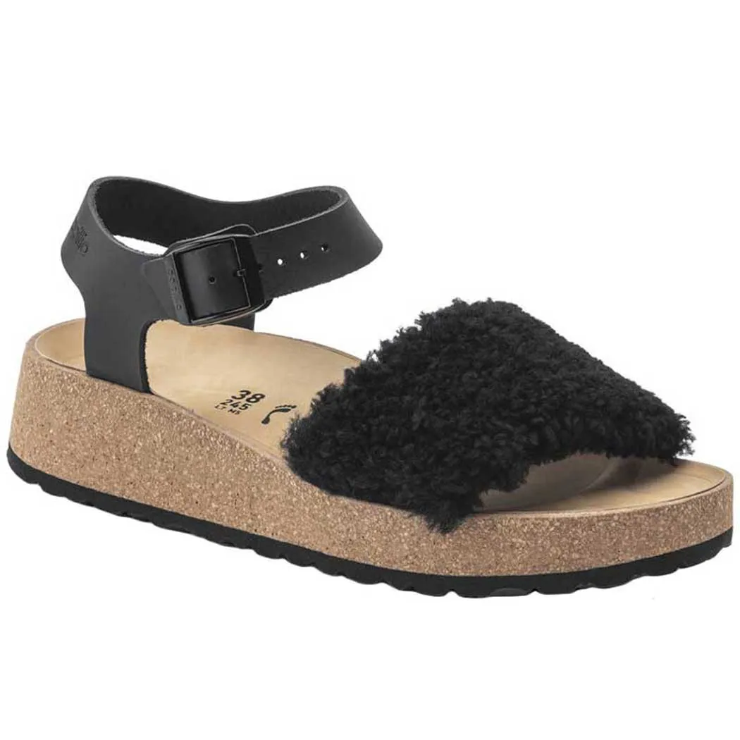 Birkenstock Glenda Platform Sandal Teddy Black (Women's)