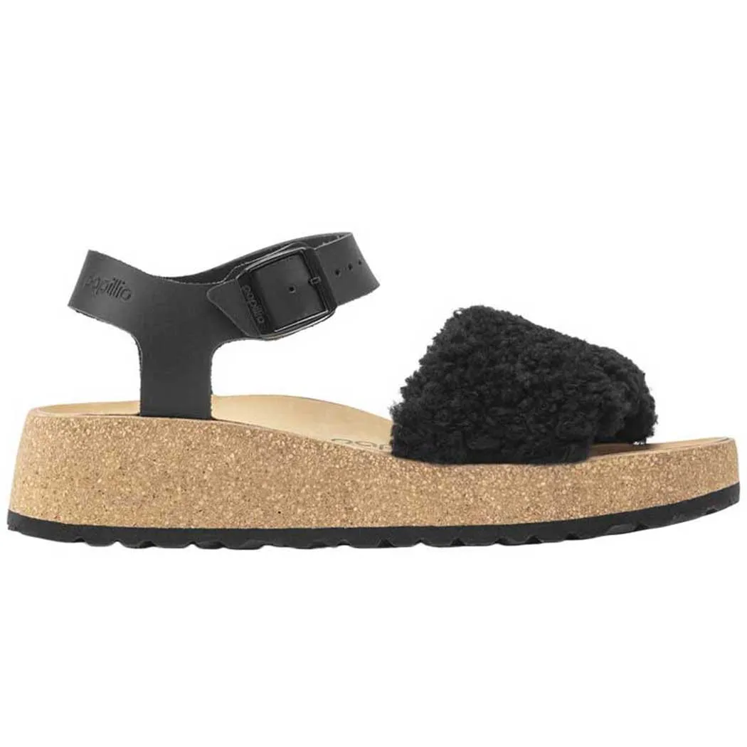 Birkenstock Glenda Platform Sandal Teddy Black (Women's)