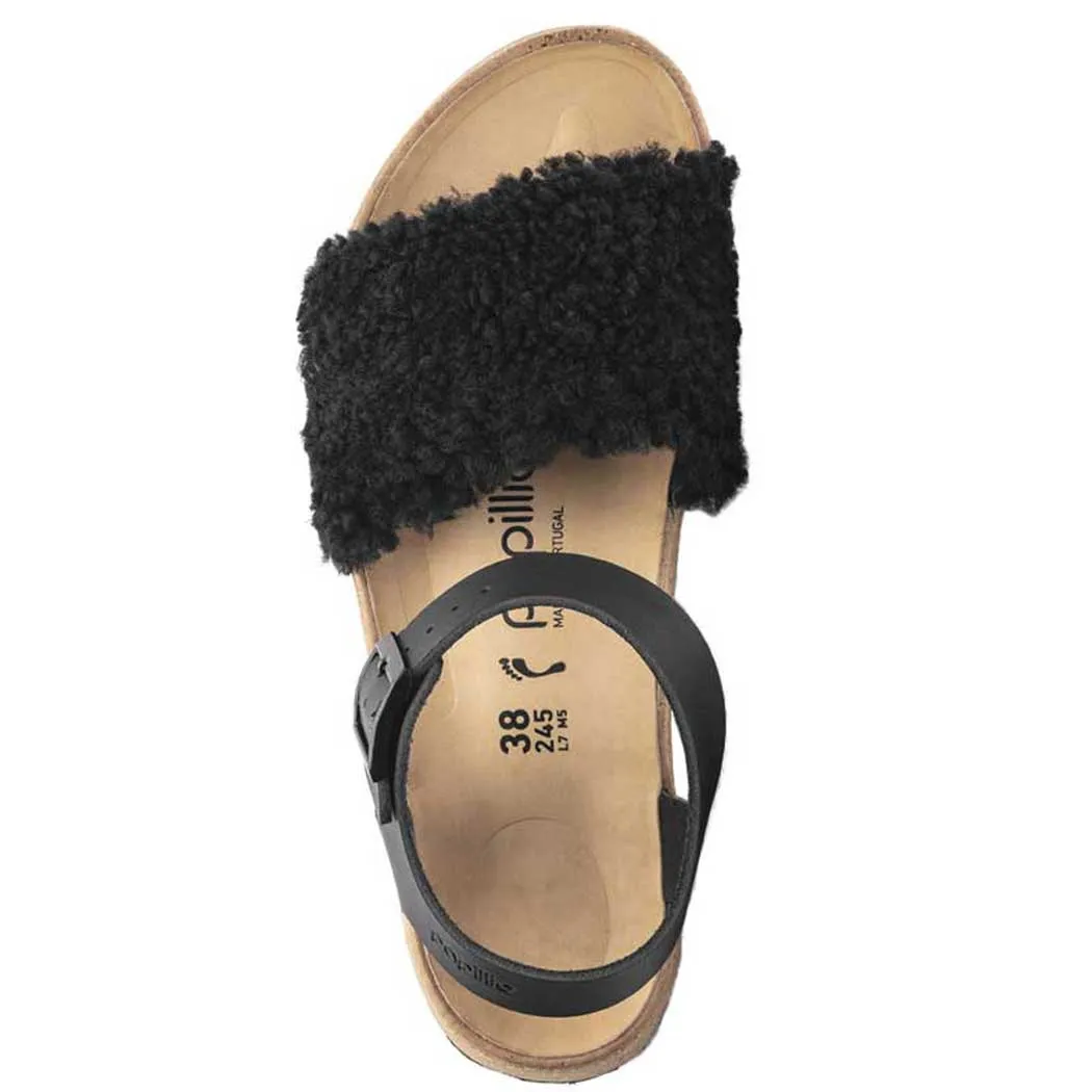 Birkenstock Glenda Platform Sandal Teddy Black (Women's)