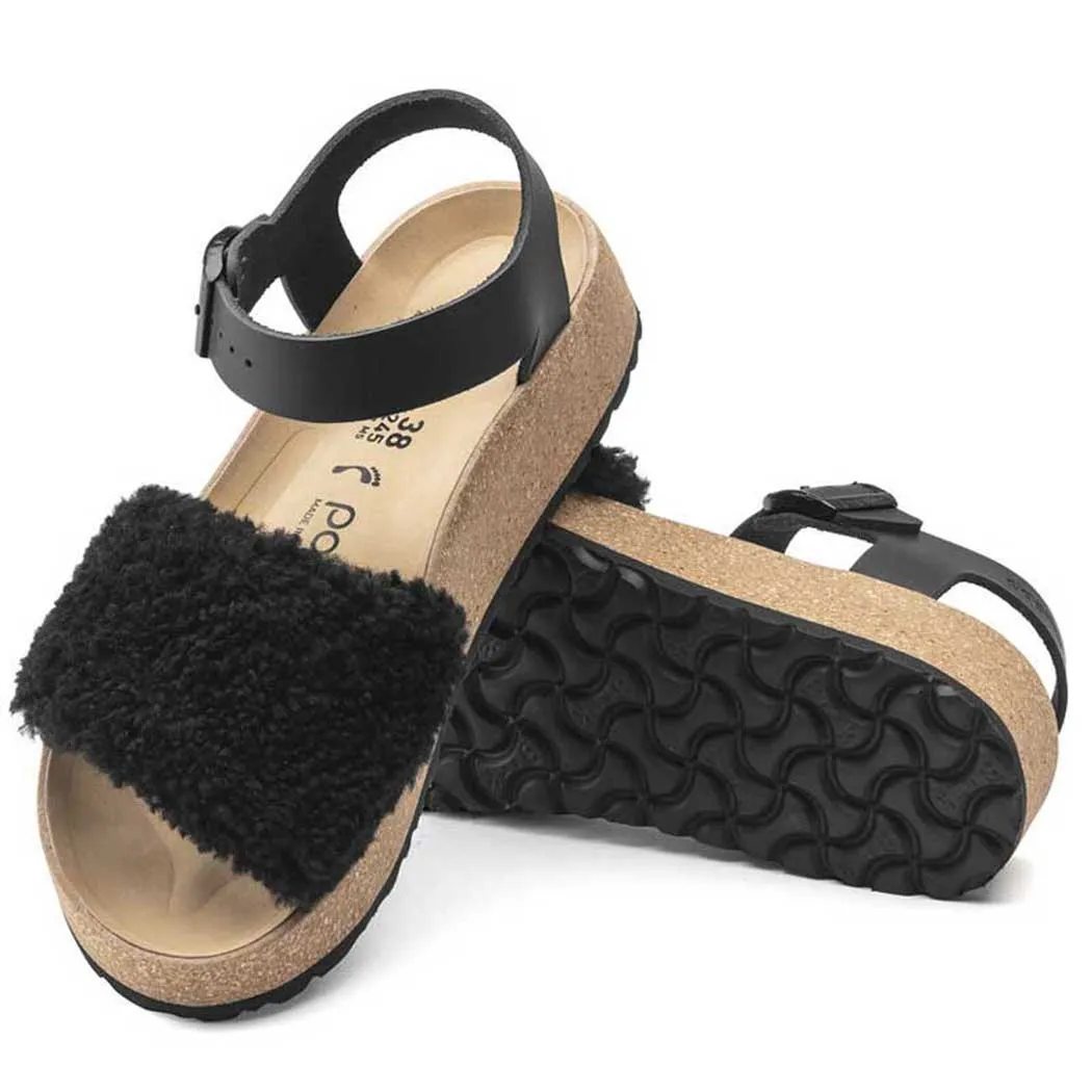 Birkenstock Glenda Platform Sandal Teddy Black (Women's)