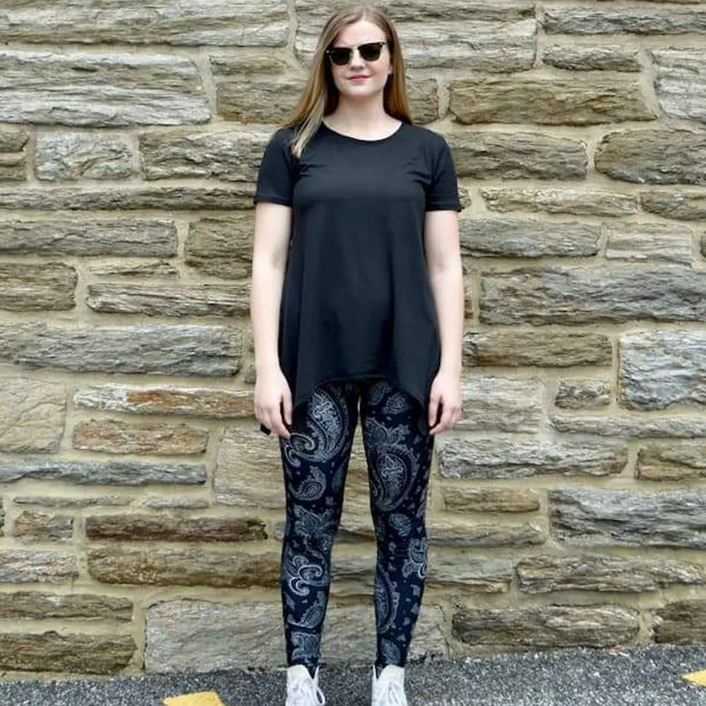 Black Paisley Pattern Leggings