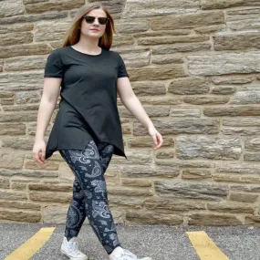 Black Paisley Pattern Leggings