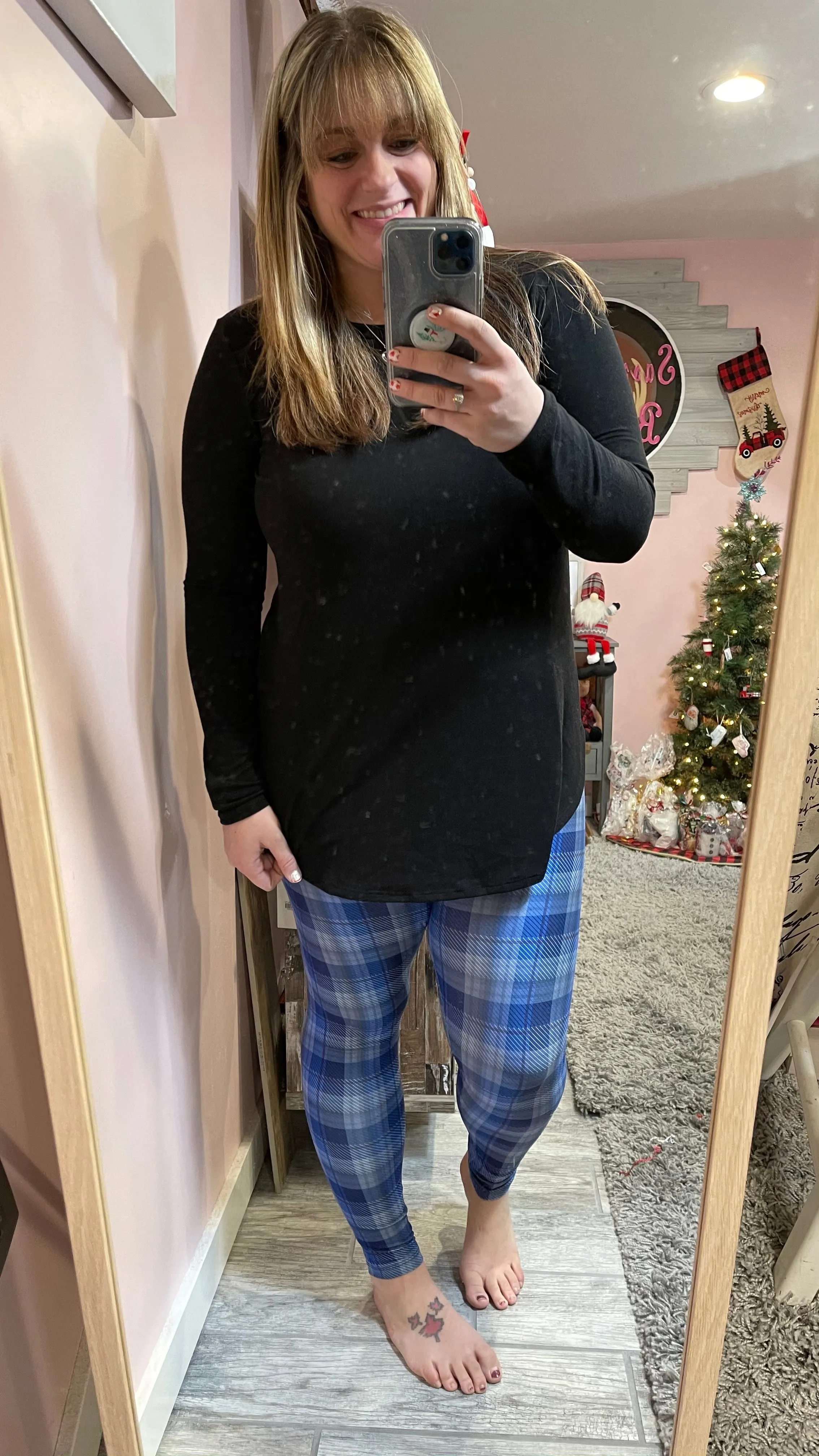 Blue Plaid Legging