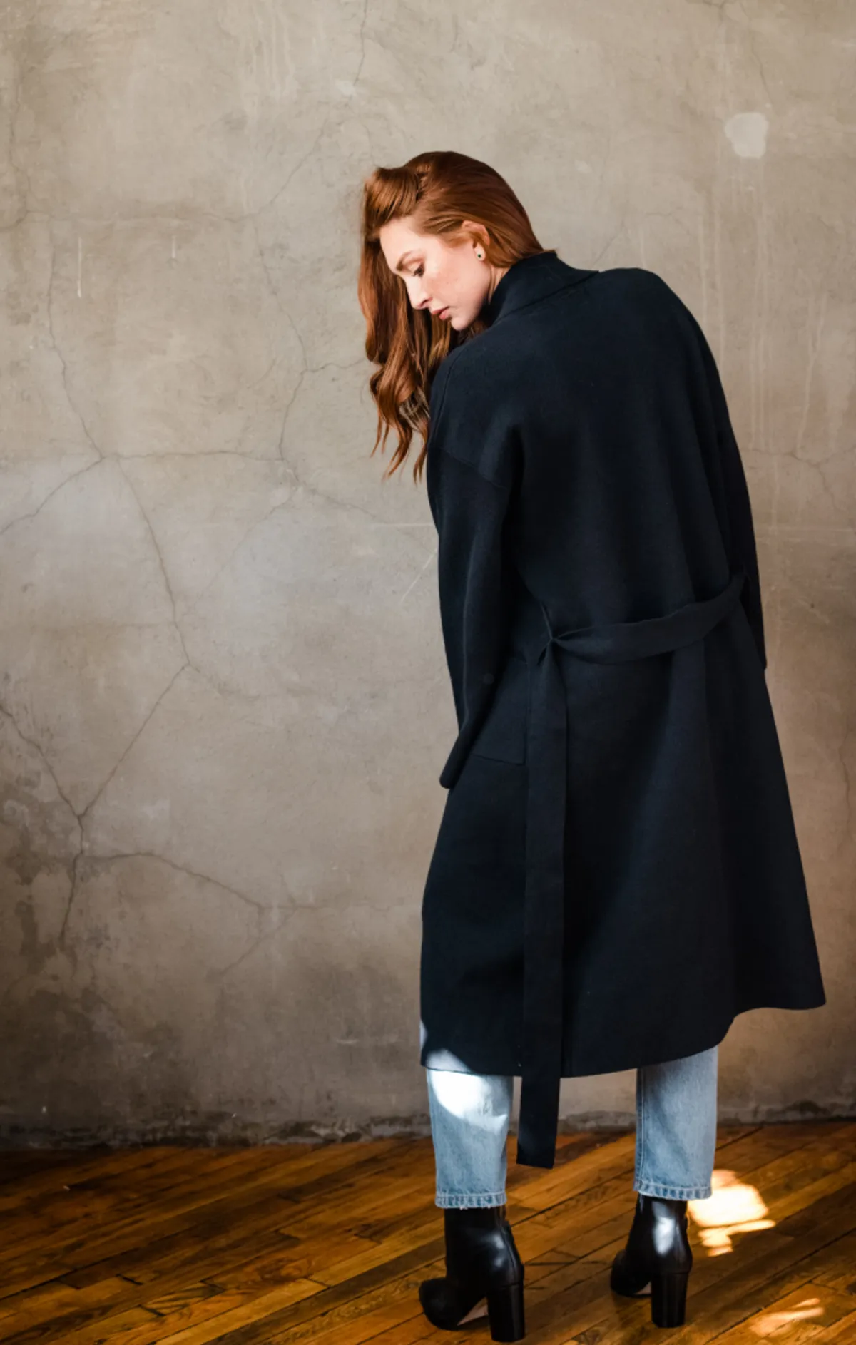 Brooke Sweater Coat - Black