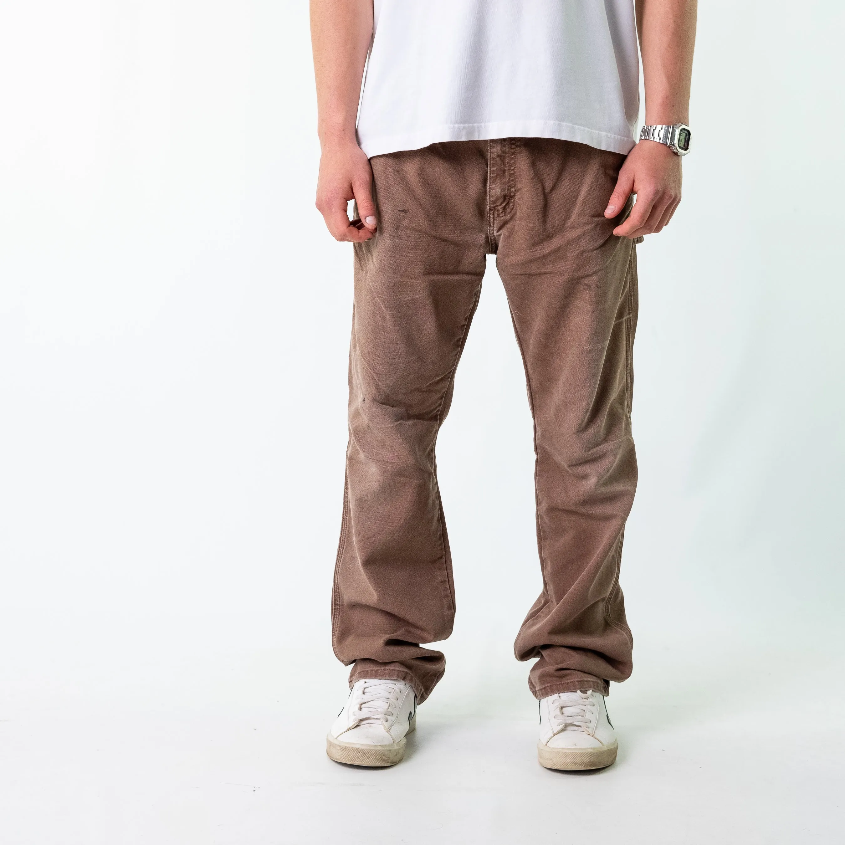 Brown 90s Dickies Canvas Carpenter Jeans Baggy Pants (36x34)