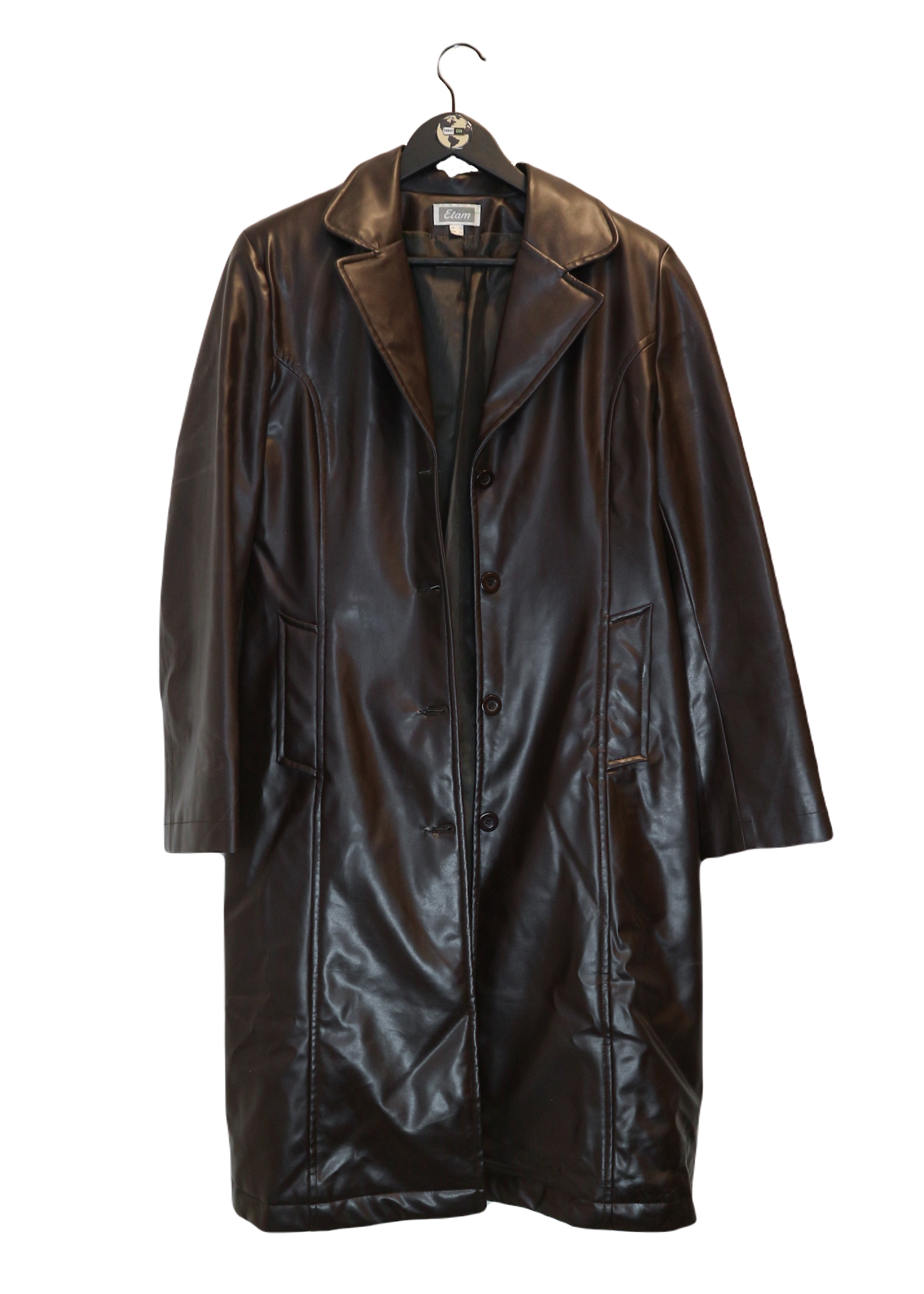 Brown leather coat M