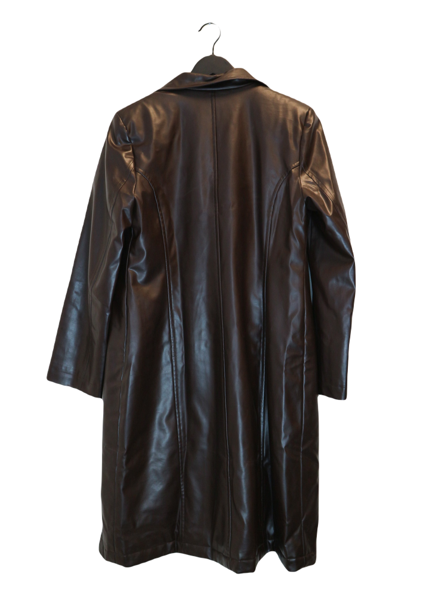 Brown leather coat M