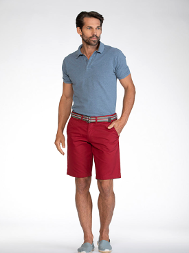 BRUHL Fano Cotton Stretch Chino Shorts/Red - New SS24