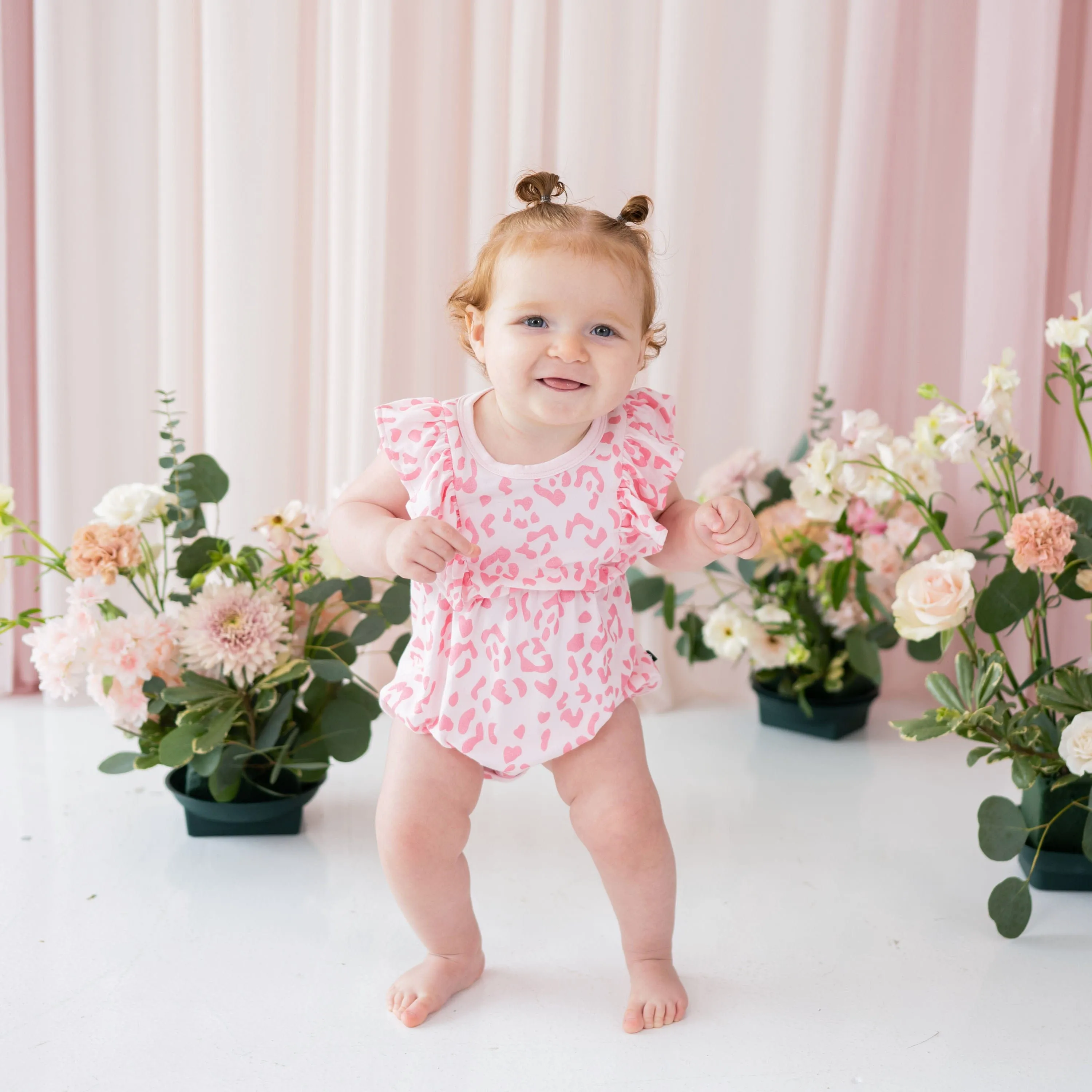 Bubble Romper in Sakura Leopard