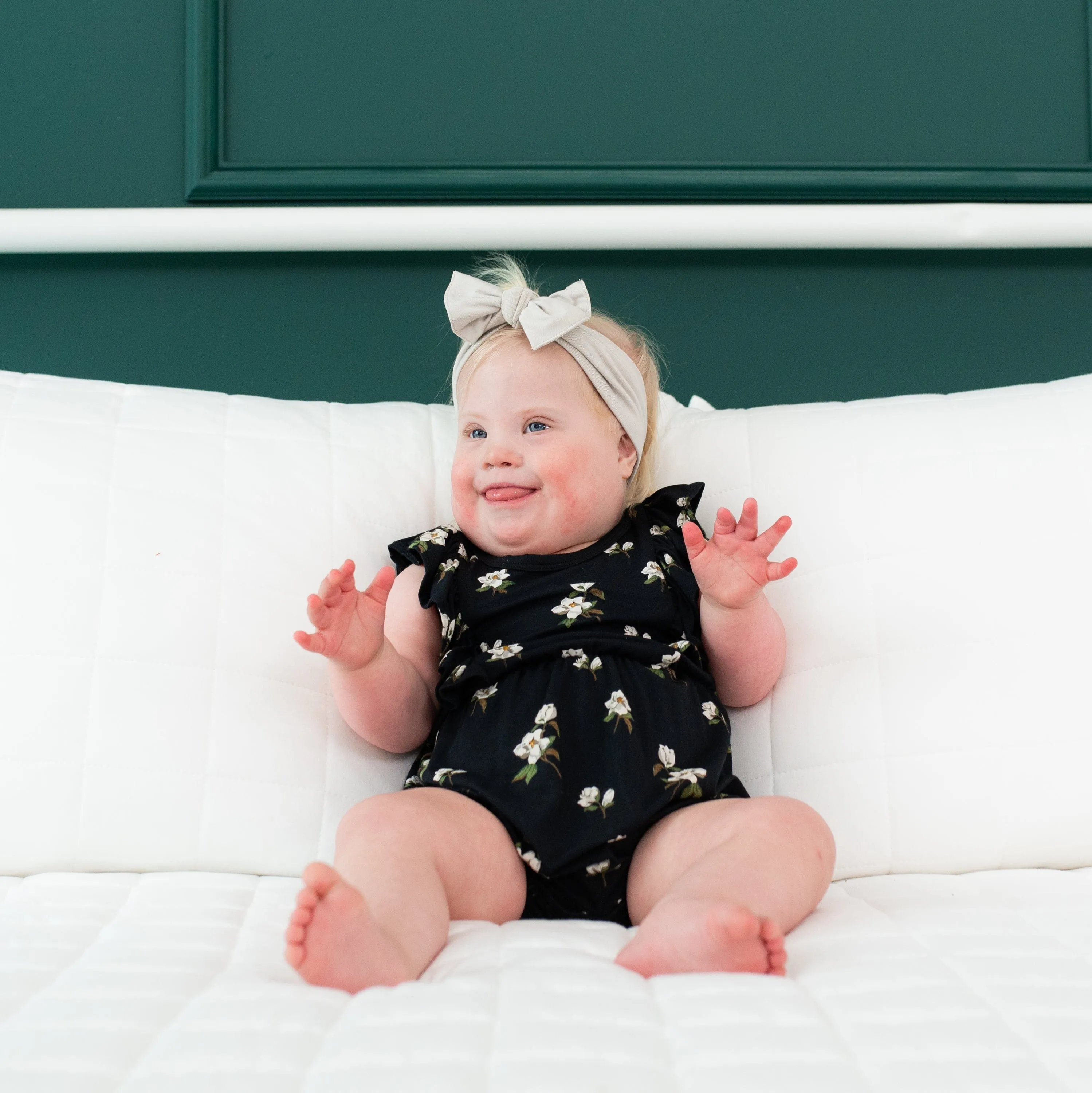 Bubble Romper in Small Midnight Magnolia