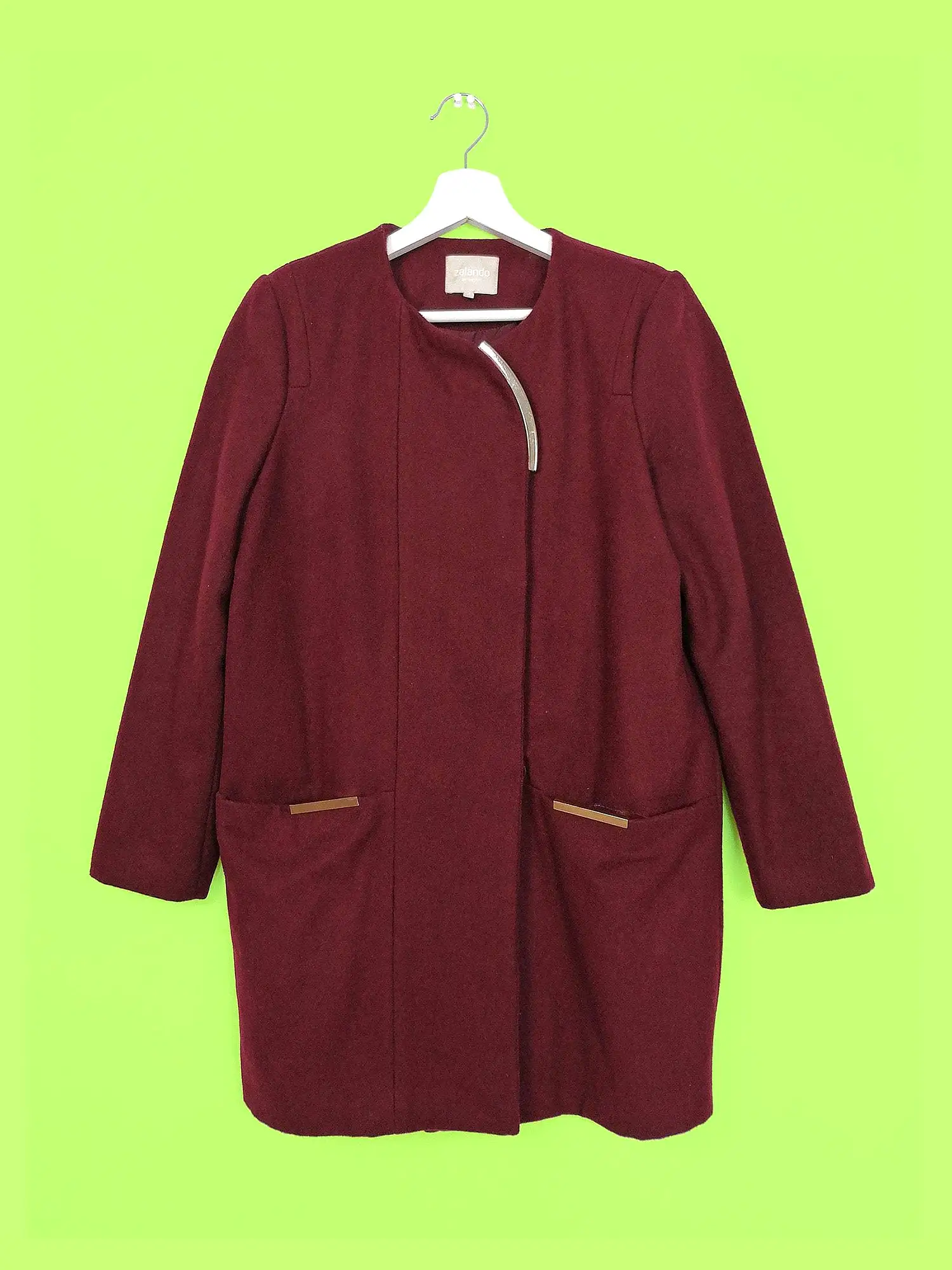 Burgundy Wool Coat - size S