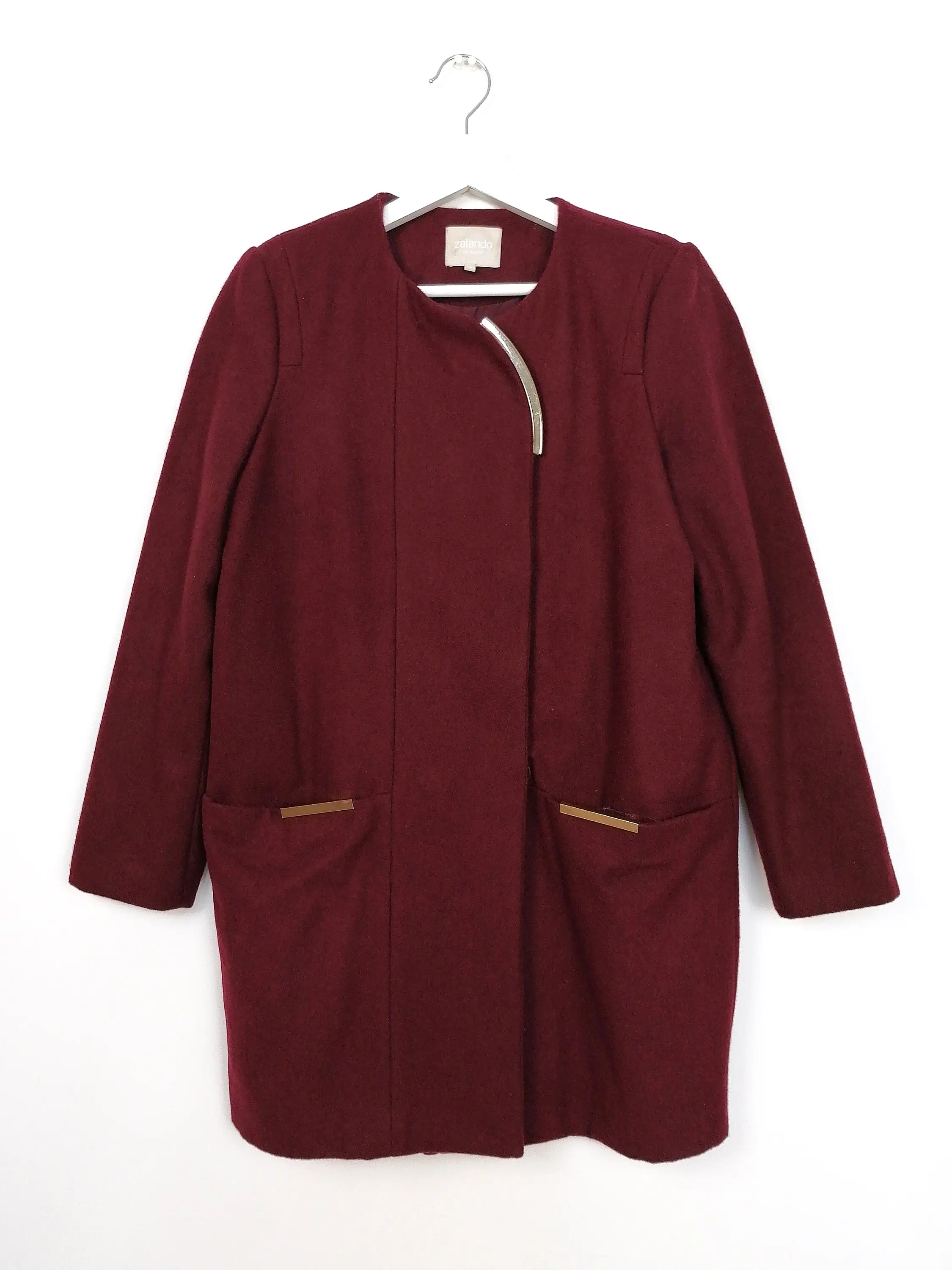 Burgundy Wool Coat - size S