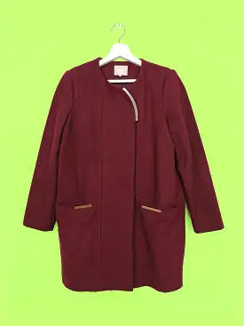 Burgundy Wool Coat - size S