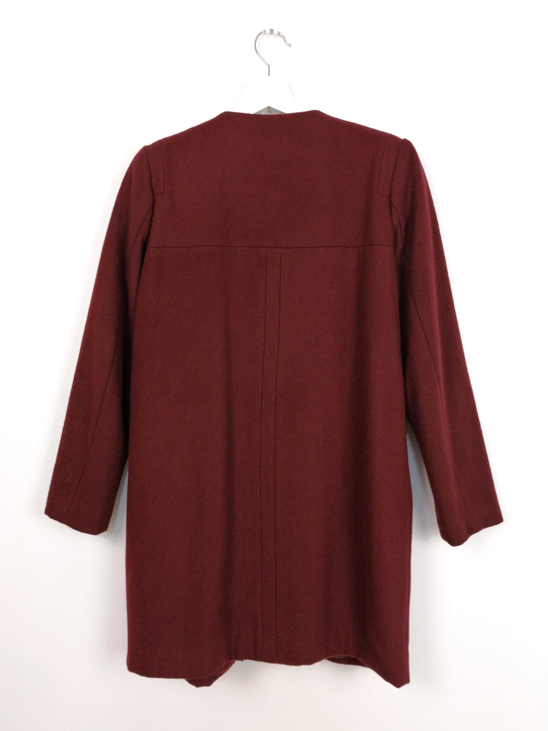 Burgundy Wool Coat - size S