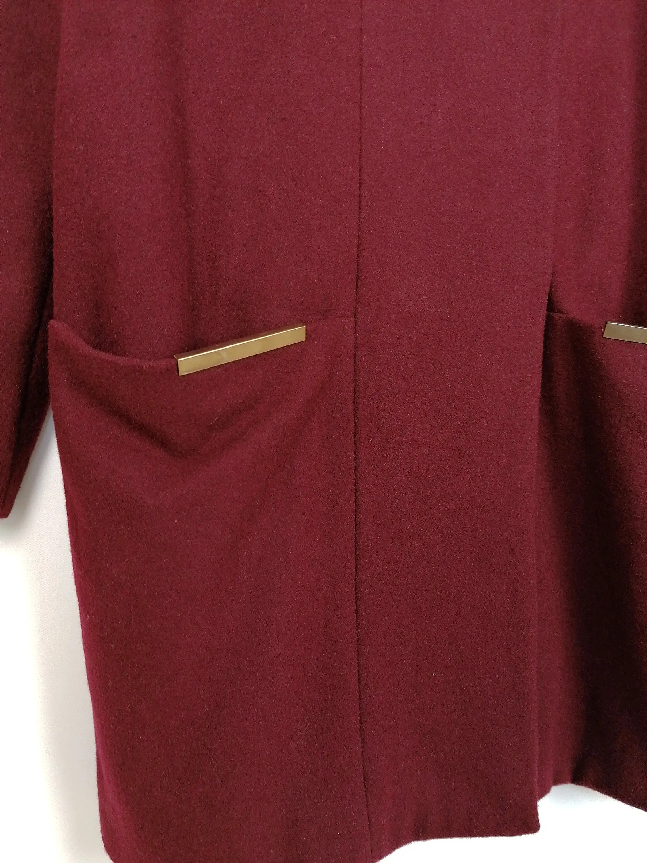 Burgundy Wool Coat - size S