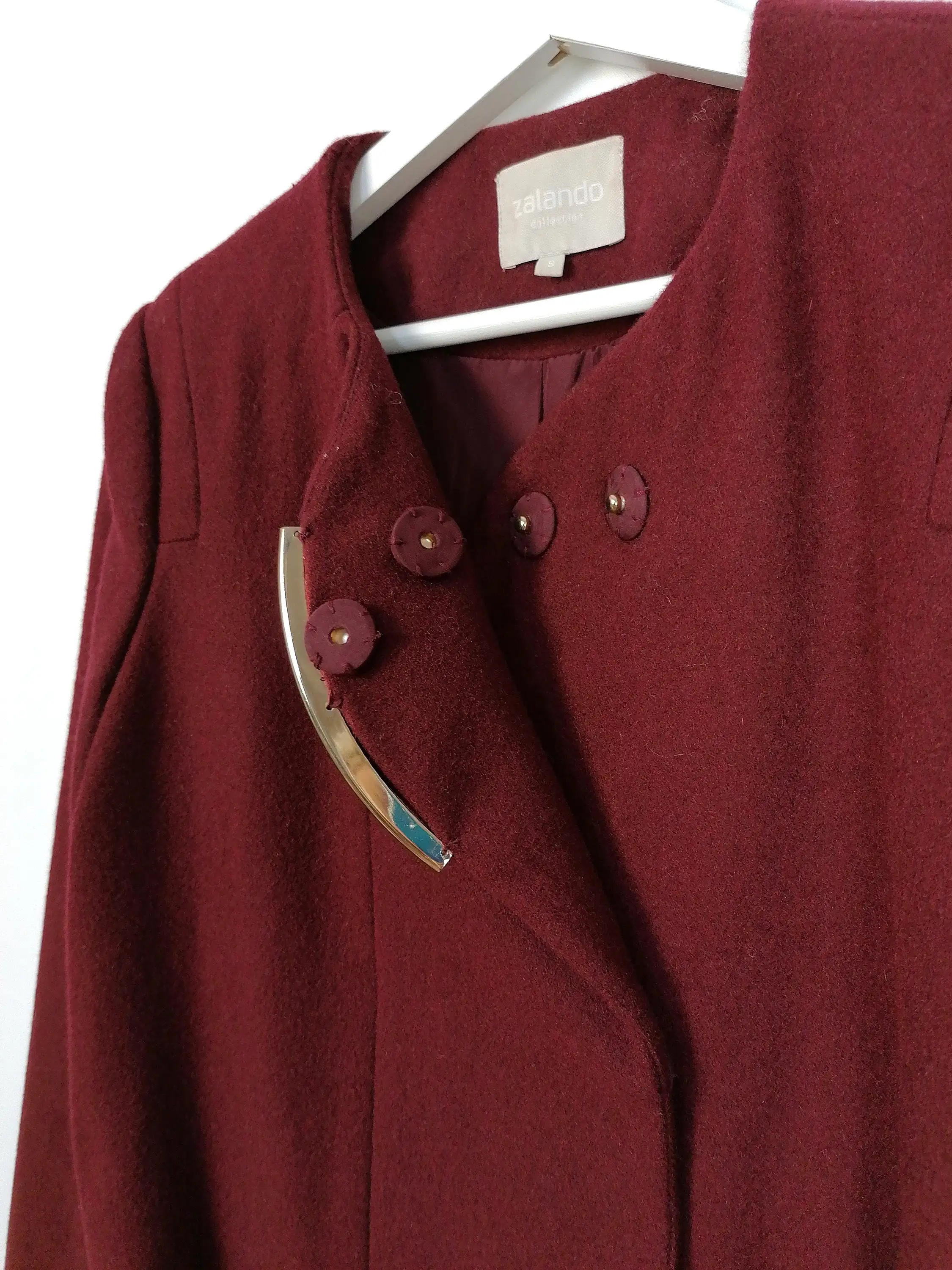 Burgundy Wool Coat - size S