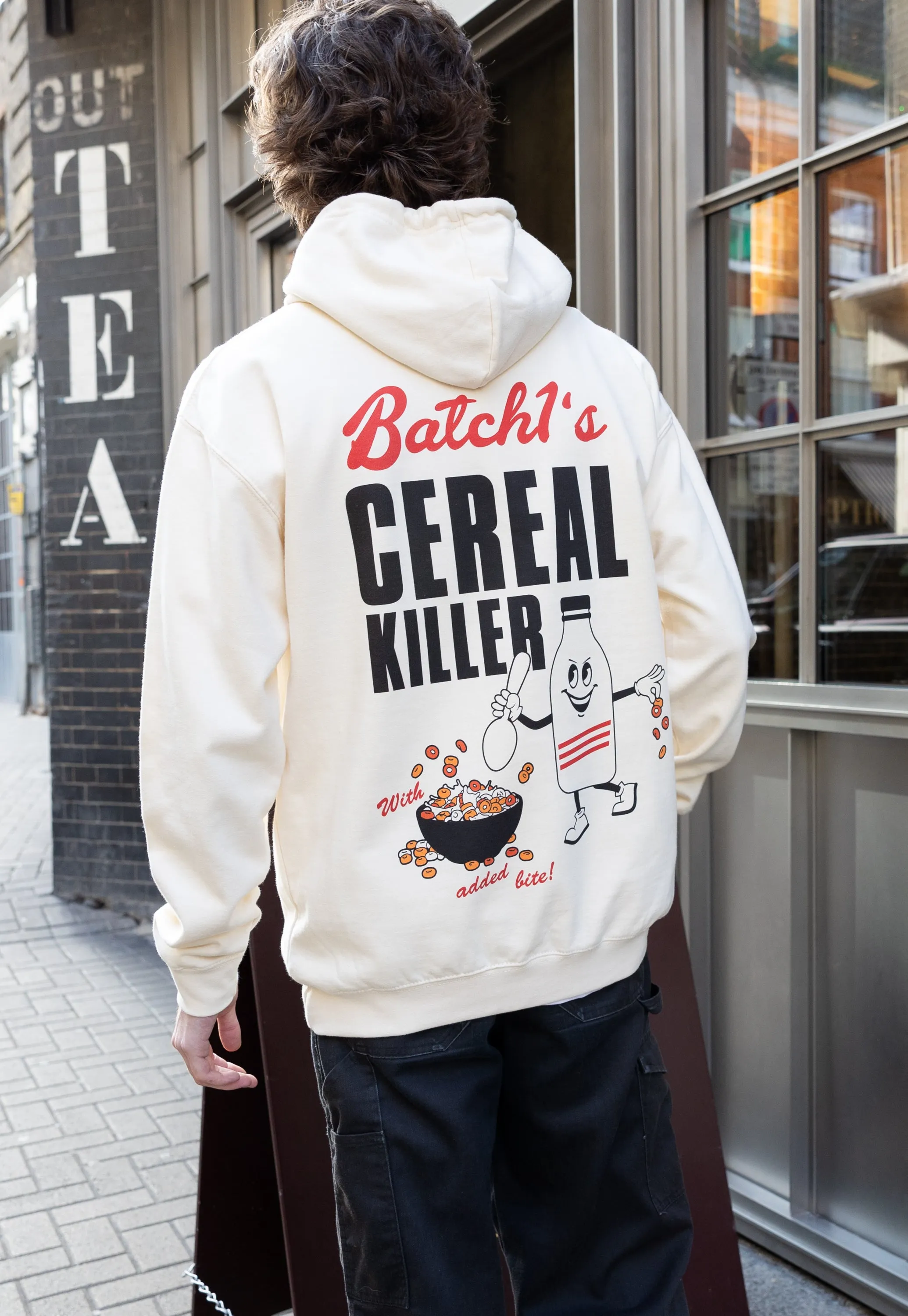 Cereal Killer Graphic Hoodie in Vanilla