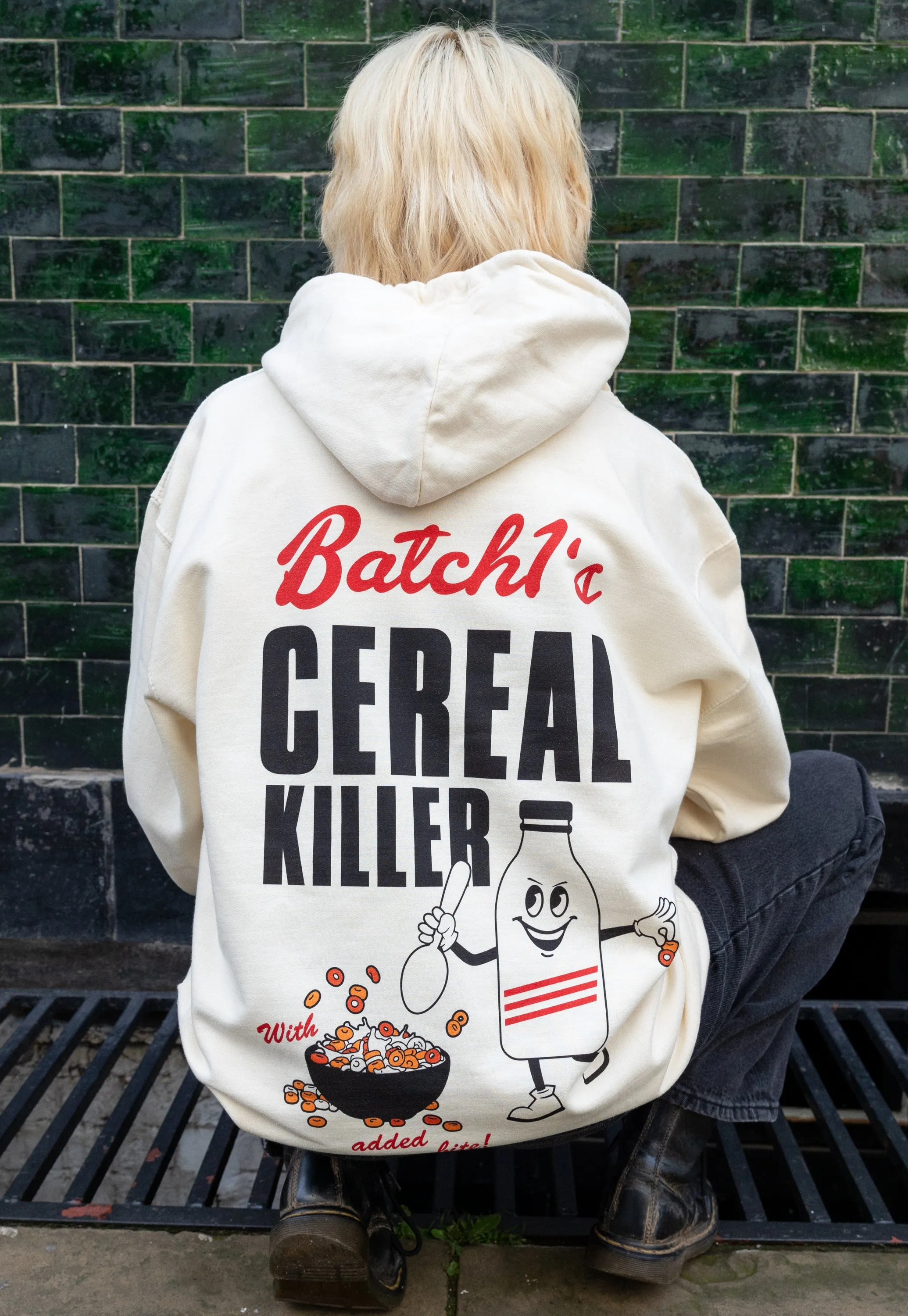 Cereal Killer Graphic Hoodie in Vanilla