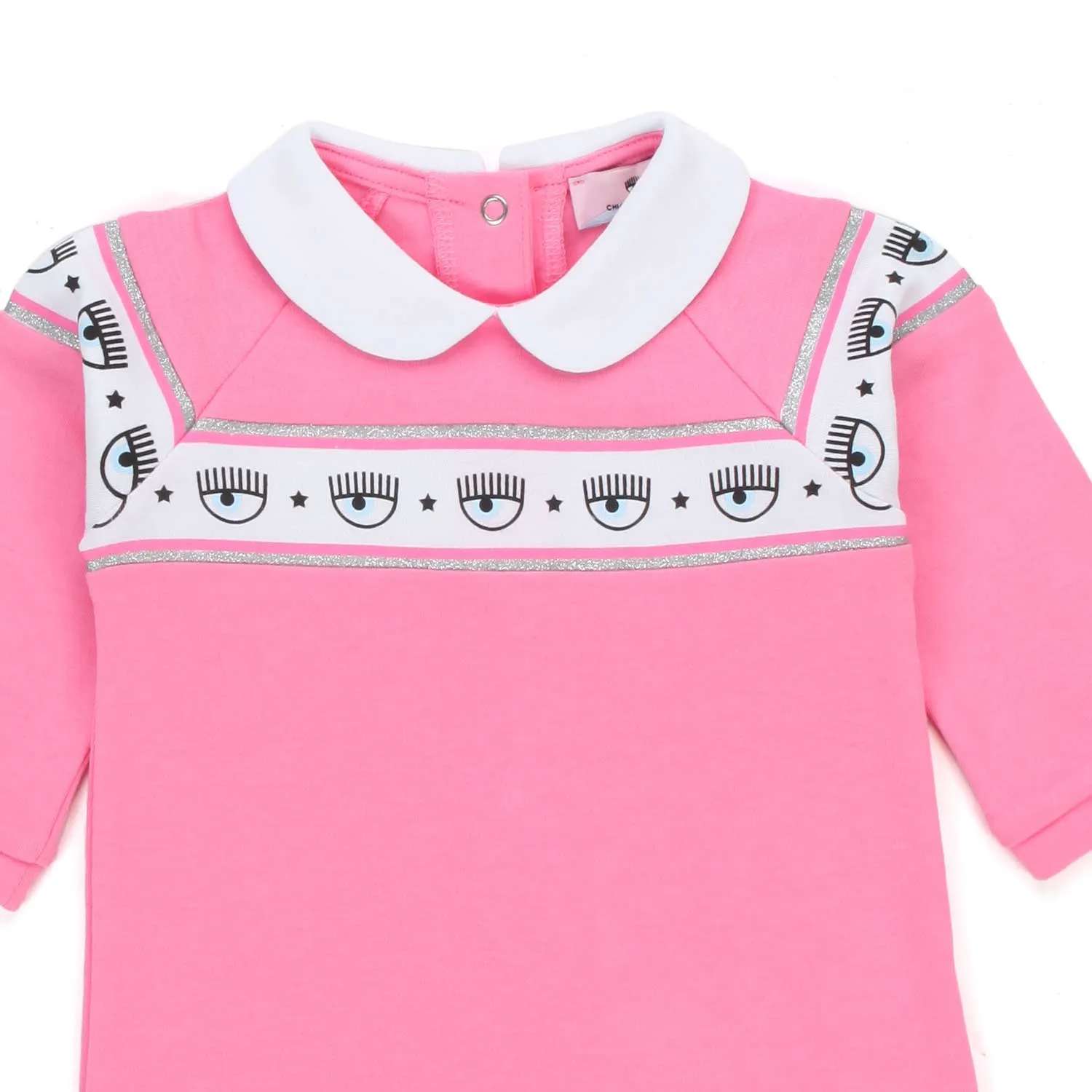 Chiara Ferragni Pink Logomania Romper For Baby