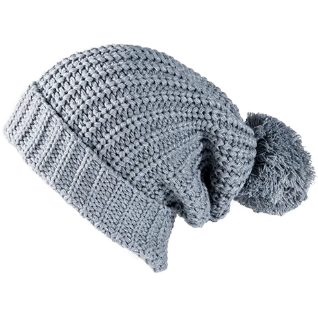 Chunk Knit Ribbed Pom Beanie