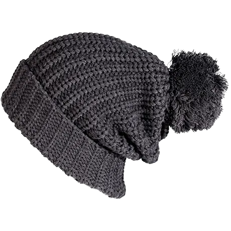 Chunk Knit Ribbed Pom Beanie