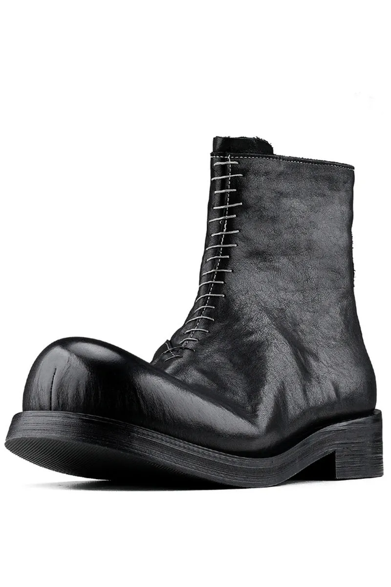 Chunky Leather Chelsea Boots