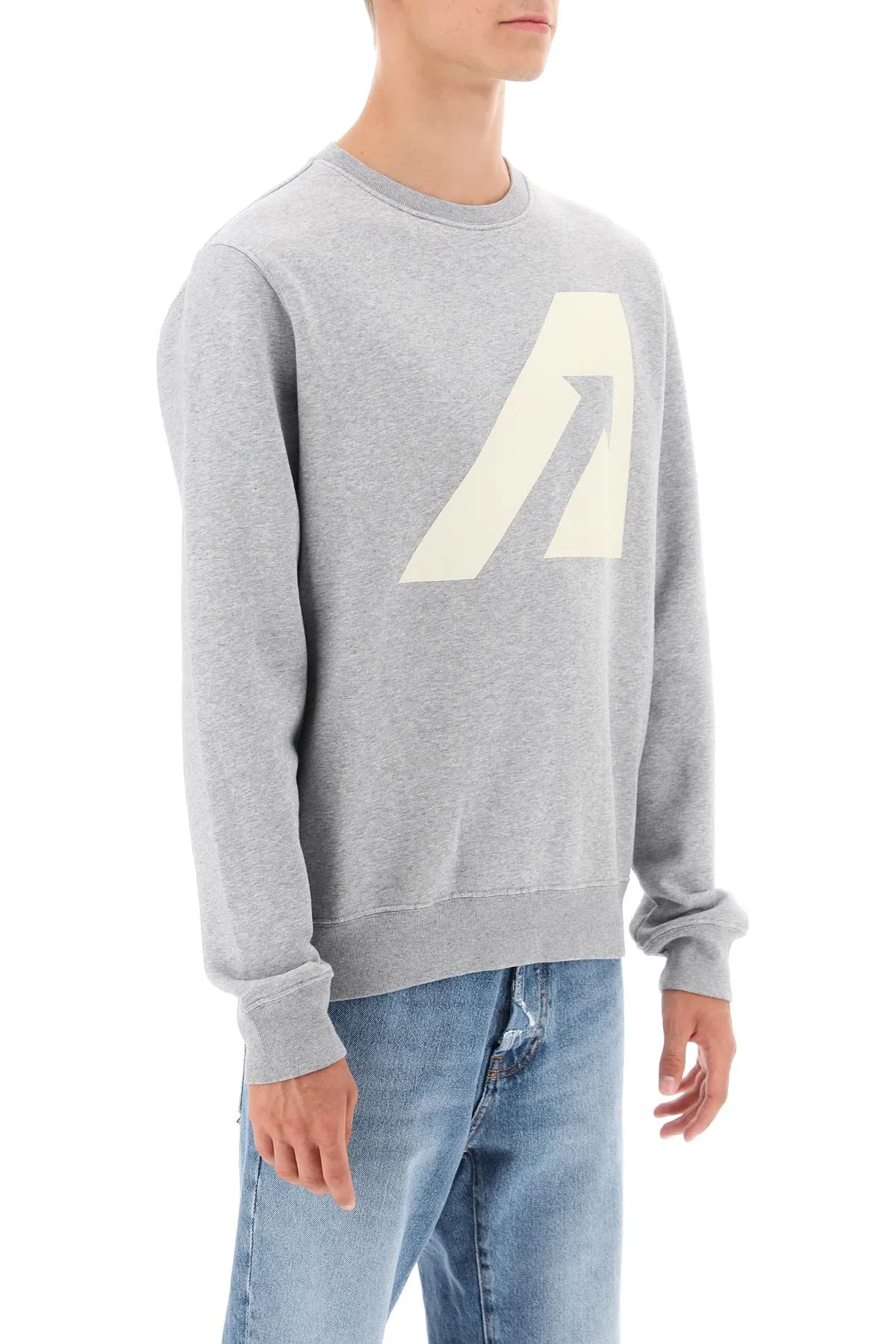 Crew Neck Sweatshirt With Logo Print