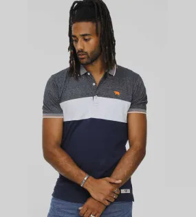 D555 Mens Cut And Sew Polo Shirt With Jacquard Collar (EMERSON)