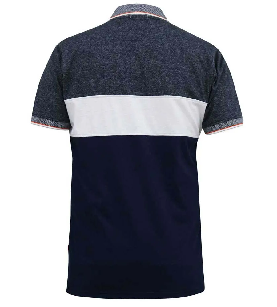 D555 Mens Cut And Sew Polo Shirt With Jacquard Collar (EMERSON)