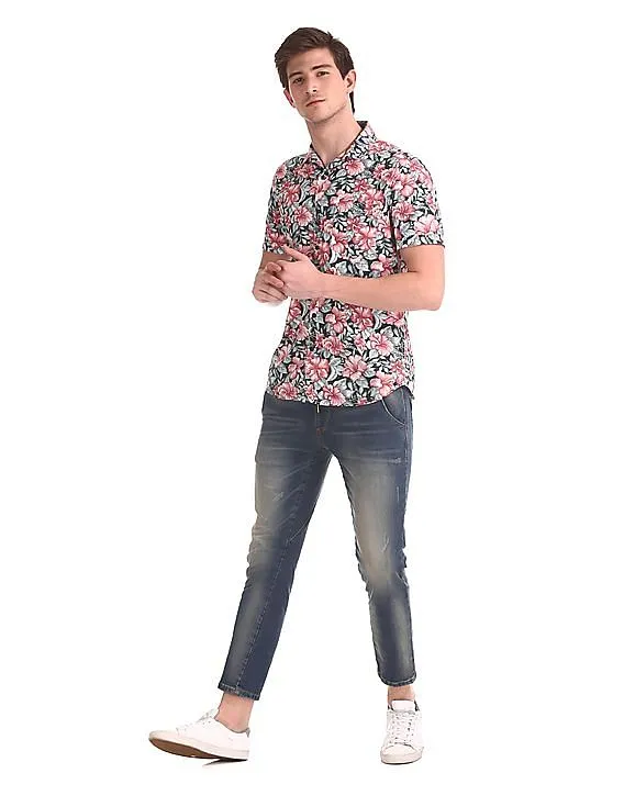 Ed Hardy Drawstring Waist Stone Wash Jeans
