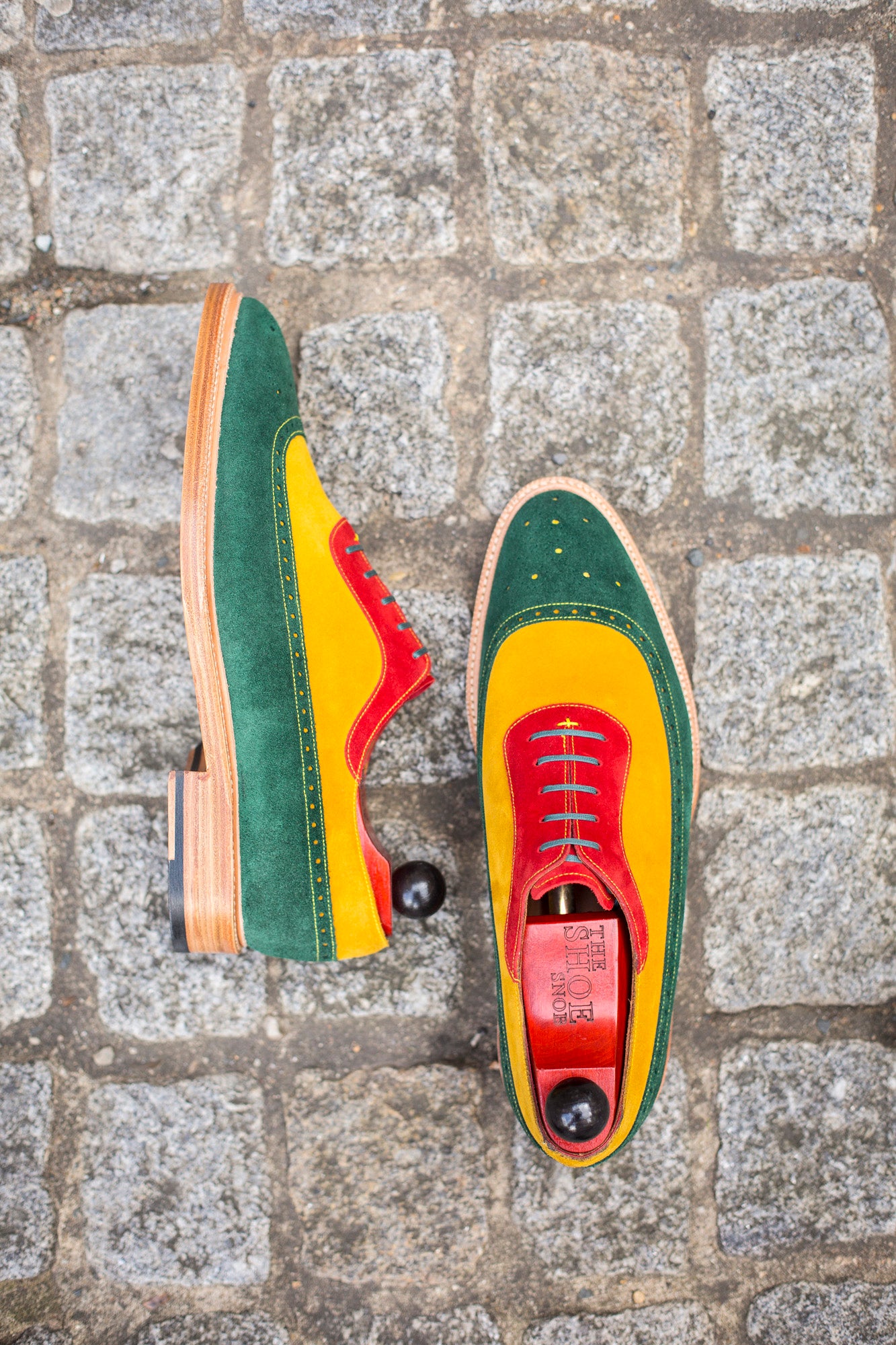 Edmonds - MTO - Green, Red, Yellow Suede - LPB Last - Storm Welt - Natural Double Leather Sole