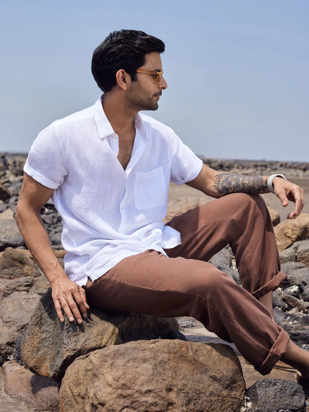 Essential 100% Linen White Shirt - Relaxer