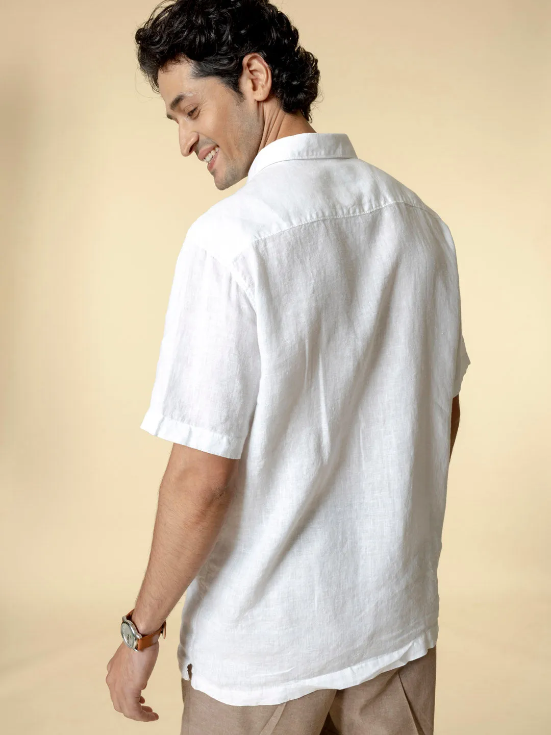 Essential 100% Linen White Shirt - Relaxer