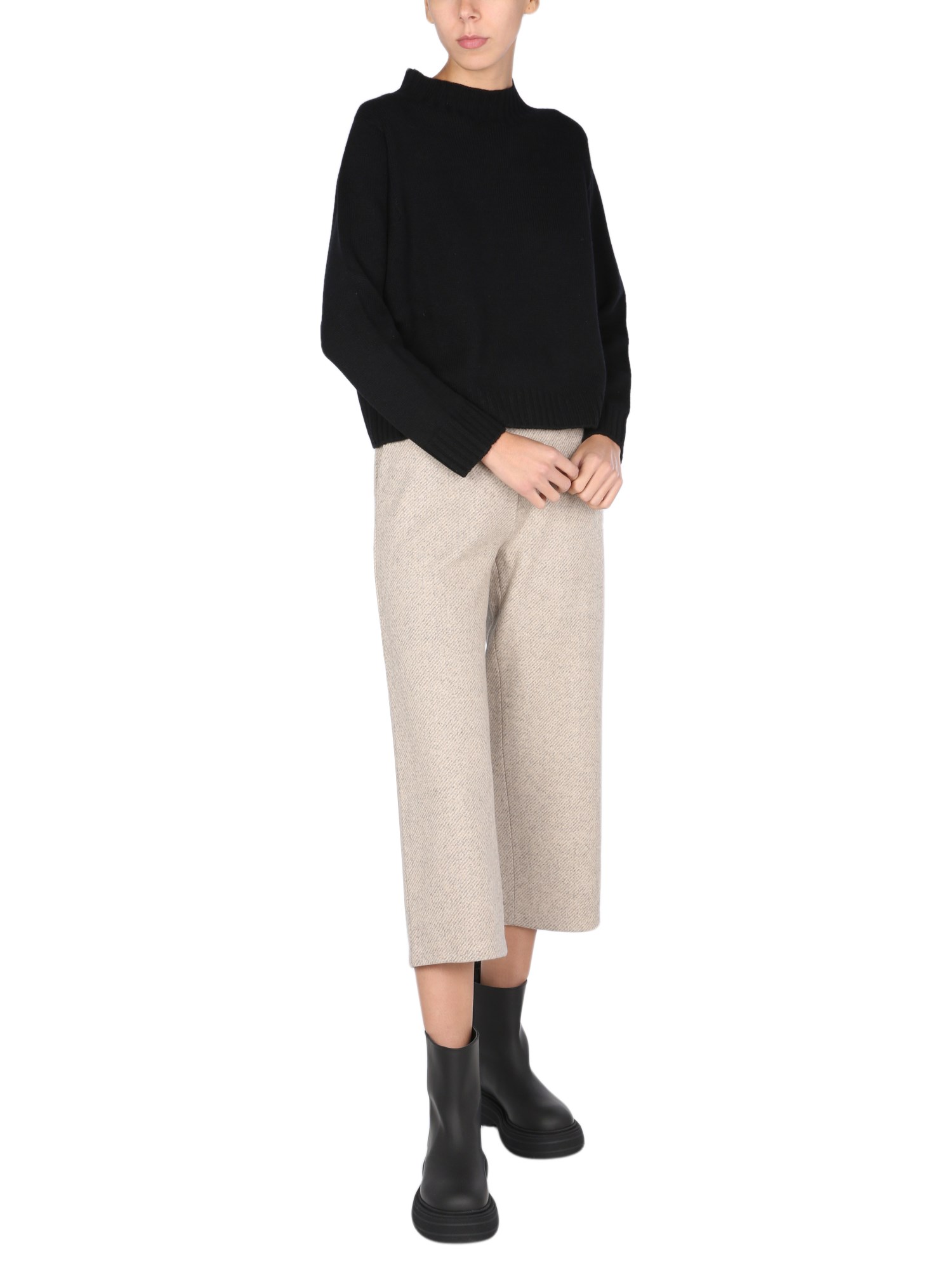 FABIANA FILIPPI    WOOL, SILK AND CASHMERE TWEED CROPPED PANTS