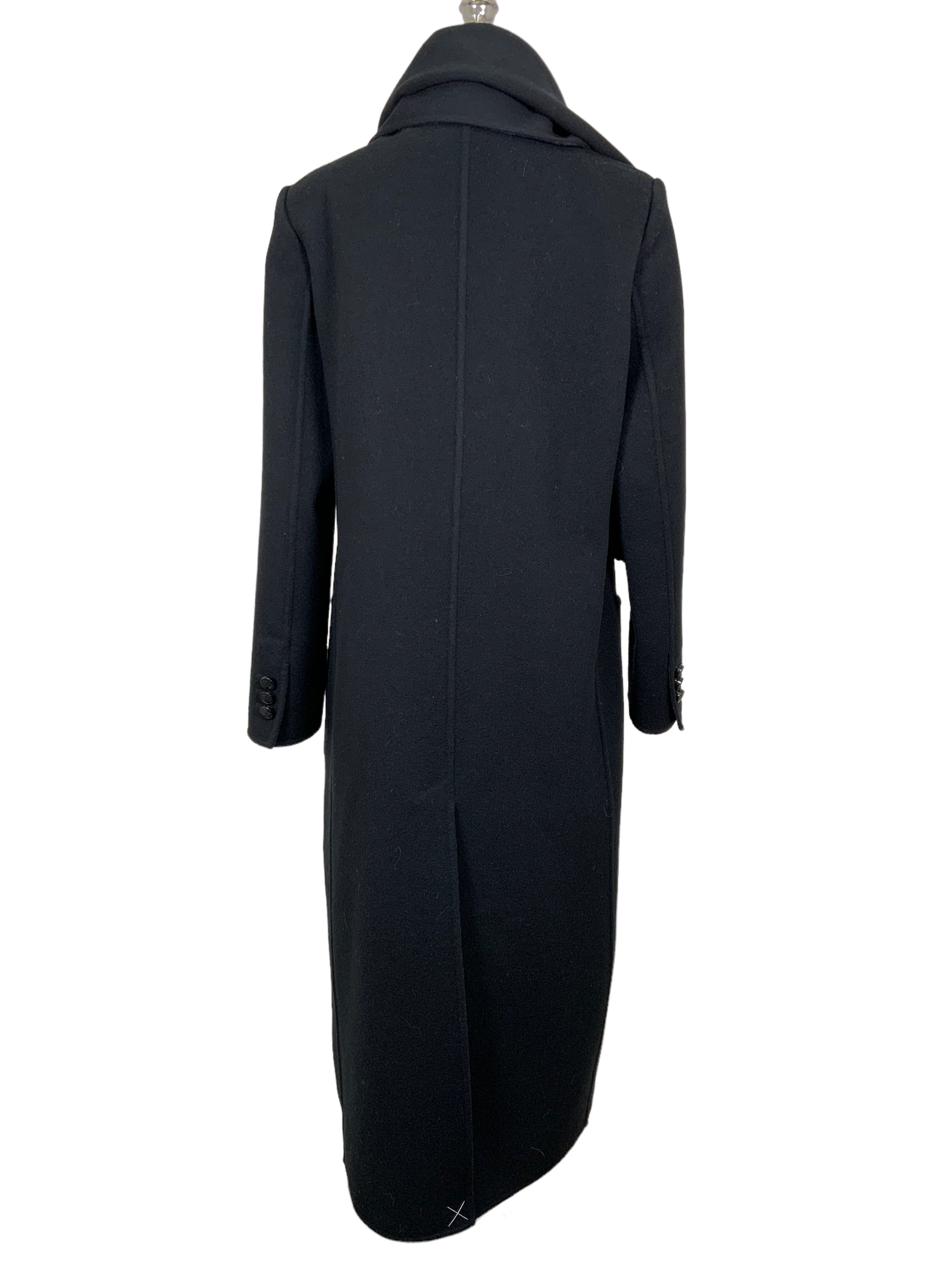 FENDI Wool Long Coat with FF Logo Belt Size M